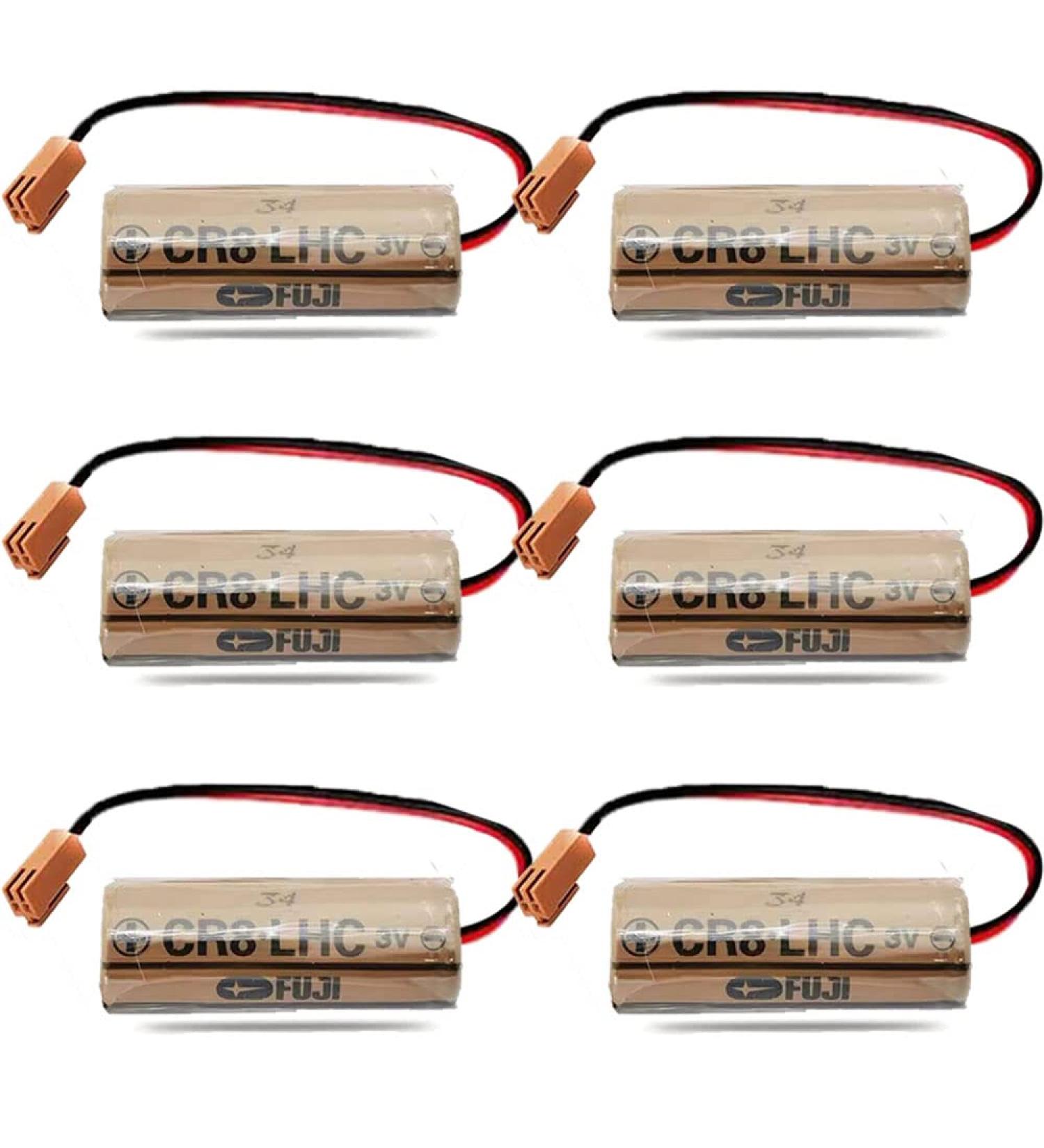 Pack of 6 Fuji FDK CR8.LHC 17450 3V 2600mAh Batteries for Water Meter Memory Backup - Reliable Power Source with Brown Plug - Buy Online on GoSupps.com
