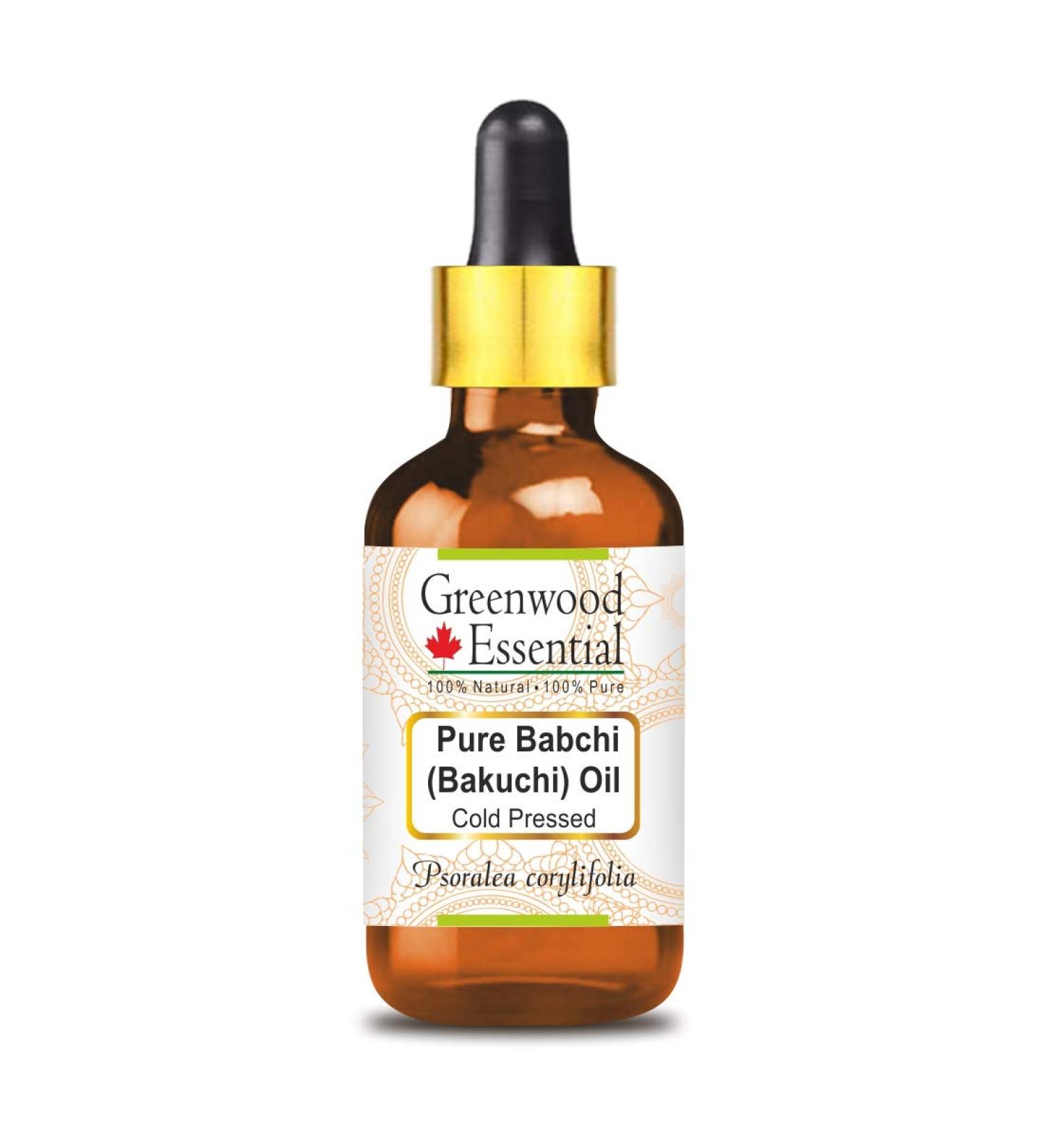 Greenwood Essential Natural Babchi Oil (Psoralea Corylifolia) - 100% Pure Cold-Pressed Therapeutic Quality with Glass Pipette - 15 ml for Skin & Health - Buy Online on GoSupps.com