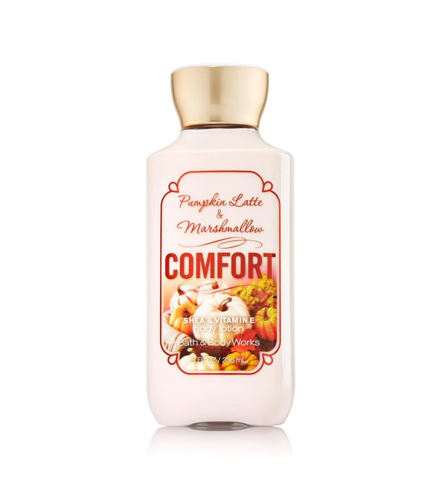 Bath and Body Works Comfort Pumpkin Latte and Marshmallow Lotion 8 Ounce Full Size