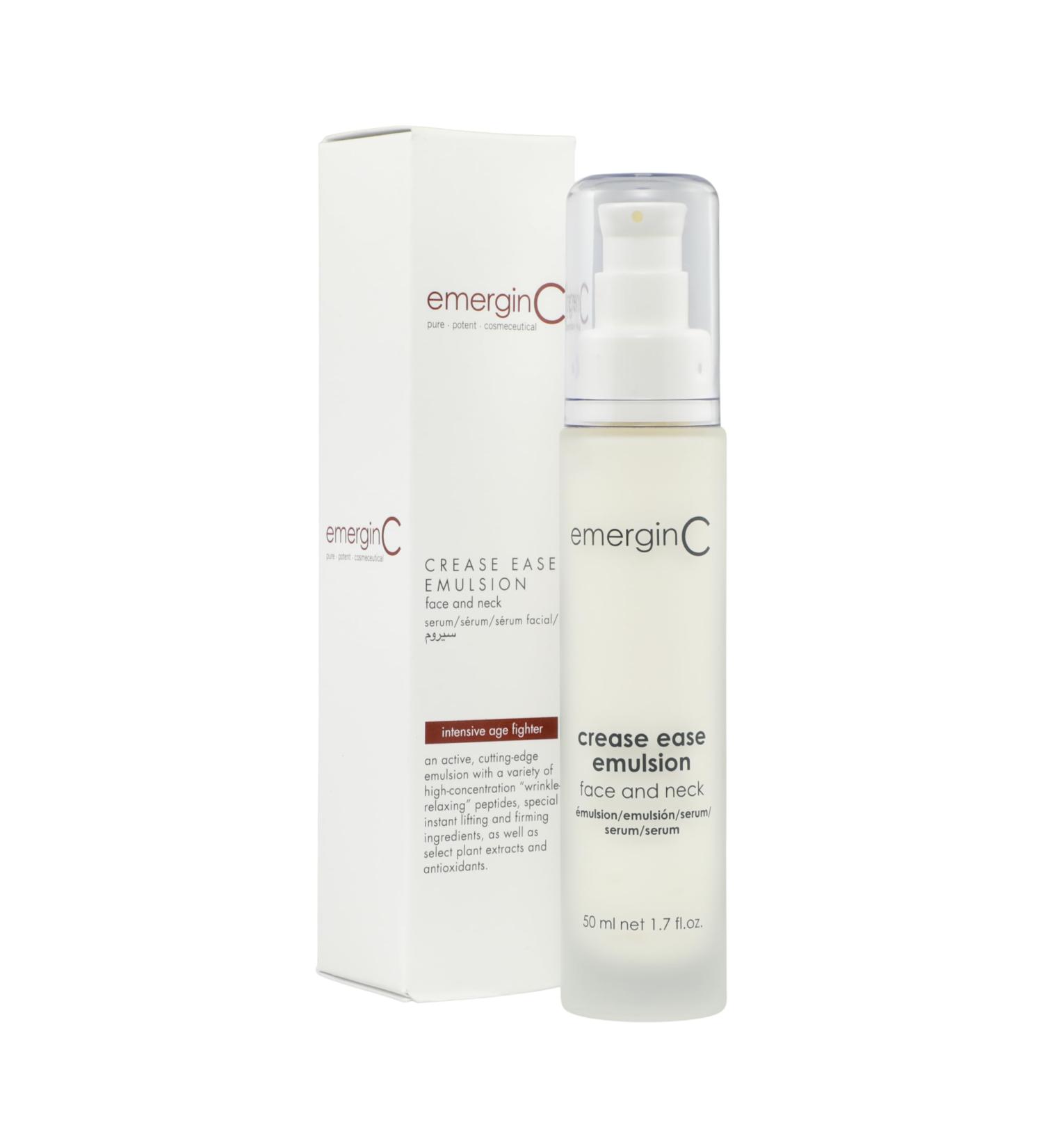 emerginC Crease Ease Emulsion - Intensive Face & Neck Serum with Peptides & Micro-Collagen for Aging Skin | 1.6 oz (50 ml) - International Shipping Available - Buy Online on GoSupps.com