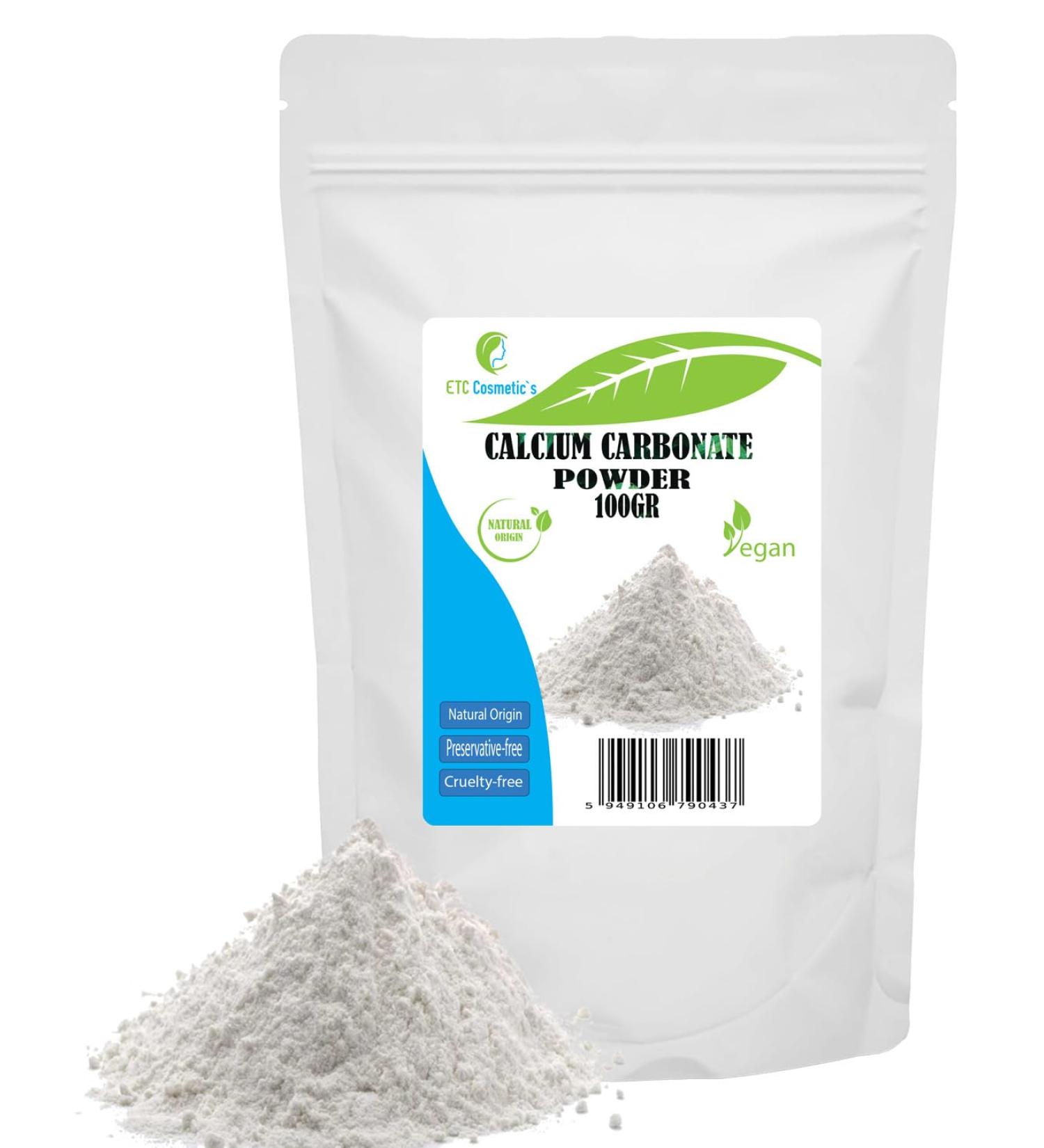 CALCIUM CARBONATE Powder - 100 Gr - used in mineral makeup formulations and as a mild abrasive for oral care products. - Buy Online on GoSupps.com