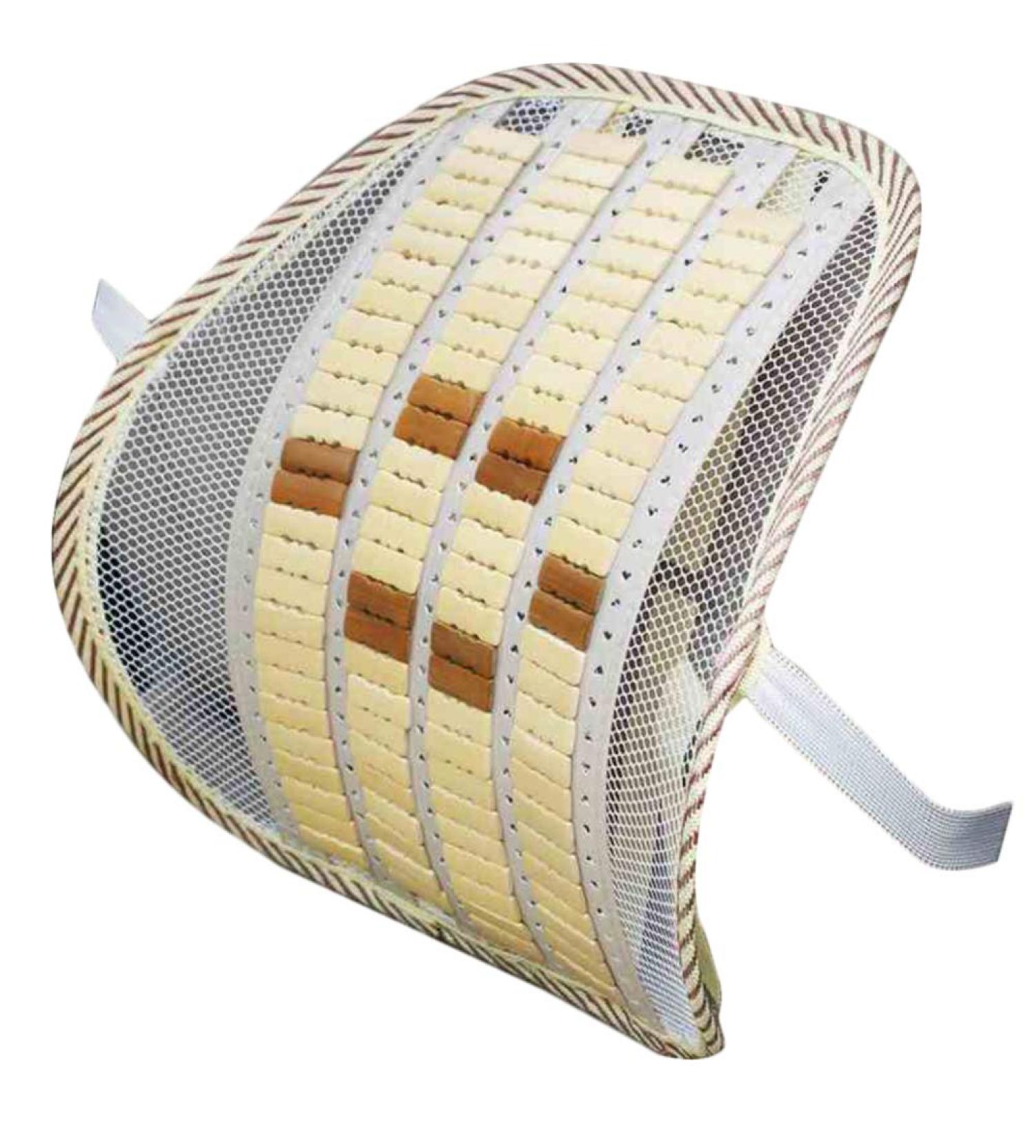 BESPORTBLE Lumbar Support Pillow - Bamboo Back Support Cushion for Car Seat & Office Chair (Beige) - Ergonomic Comfort & Fatigue Relief - Buy Online on GoSupps.com
