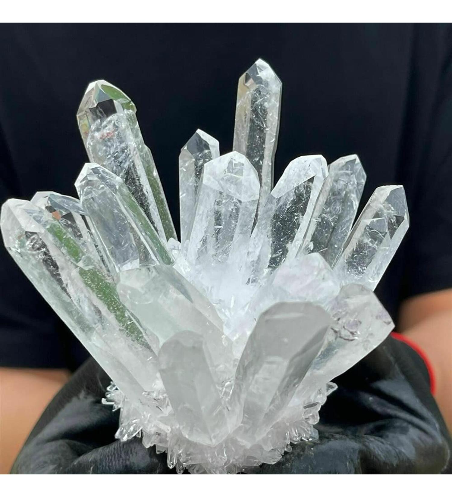 for White Cluster Quartz Crystal Specimen Point gem PINGJIUYIN Crystal Cluster 1pc White - Buy Online on GoSupps.com