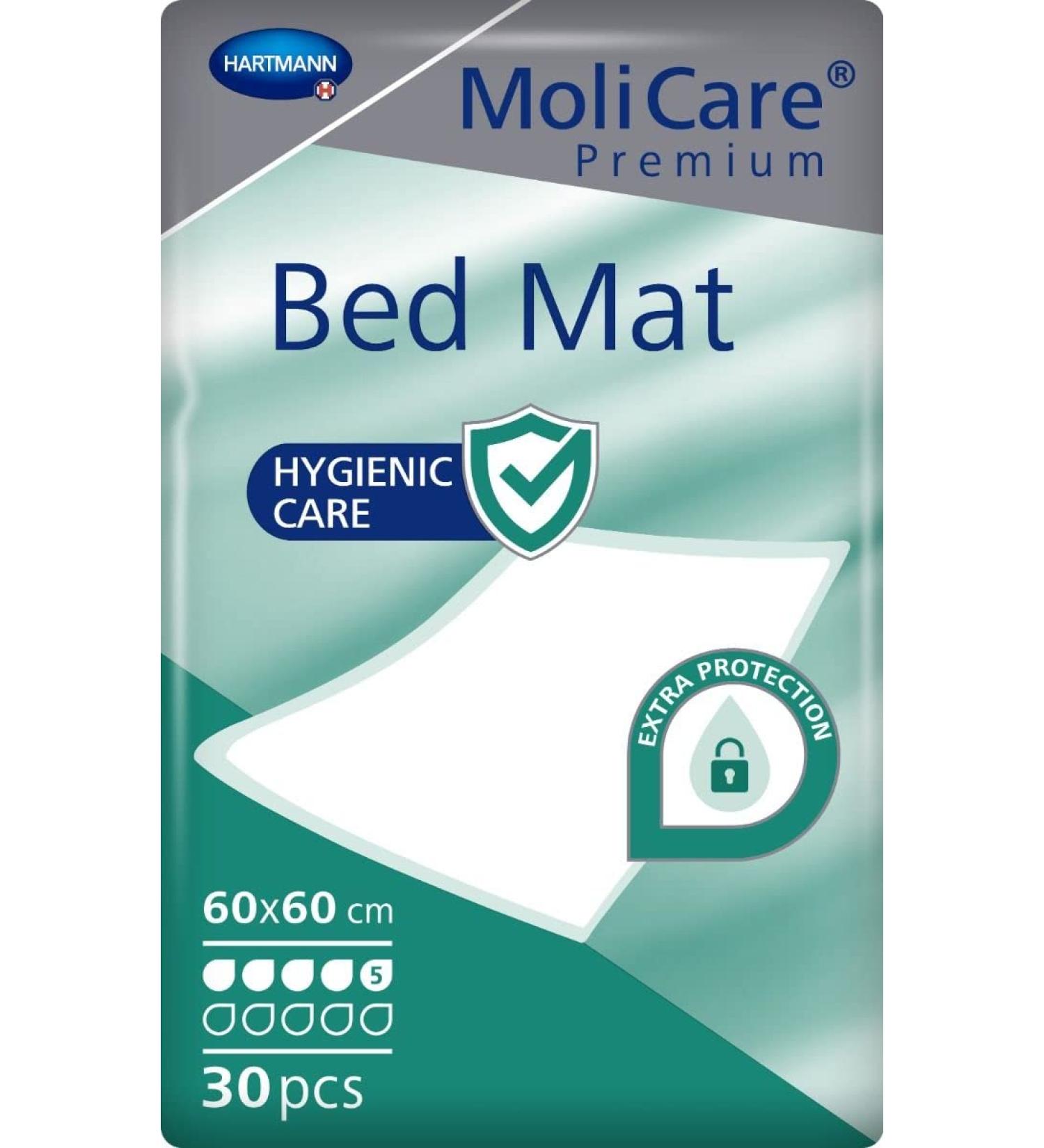 MOLICARE Premium Bed Mat - 5 Drops 60x60 cm | Super Absorbent & Leak-Proof - Ideal for Incontinence | International Shipping Available - Buy Online on GoSupps.com