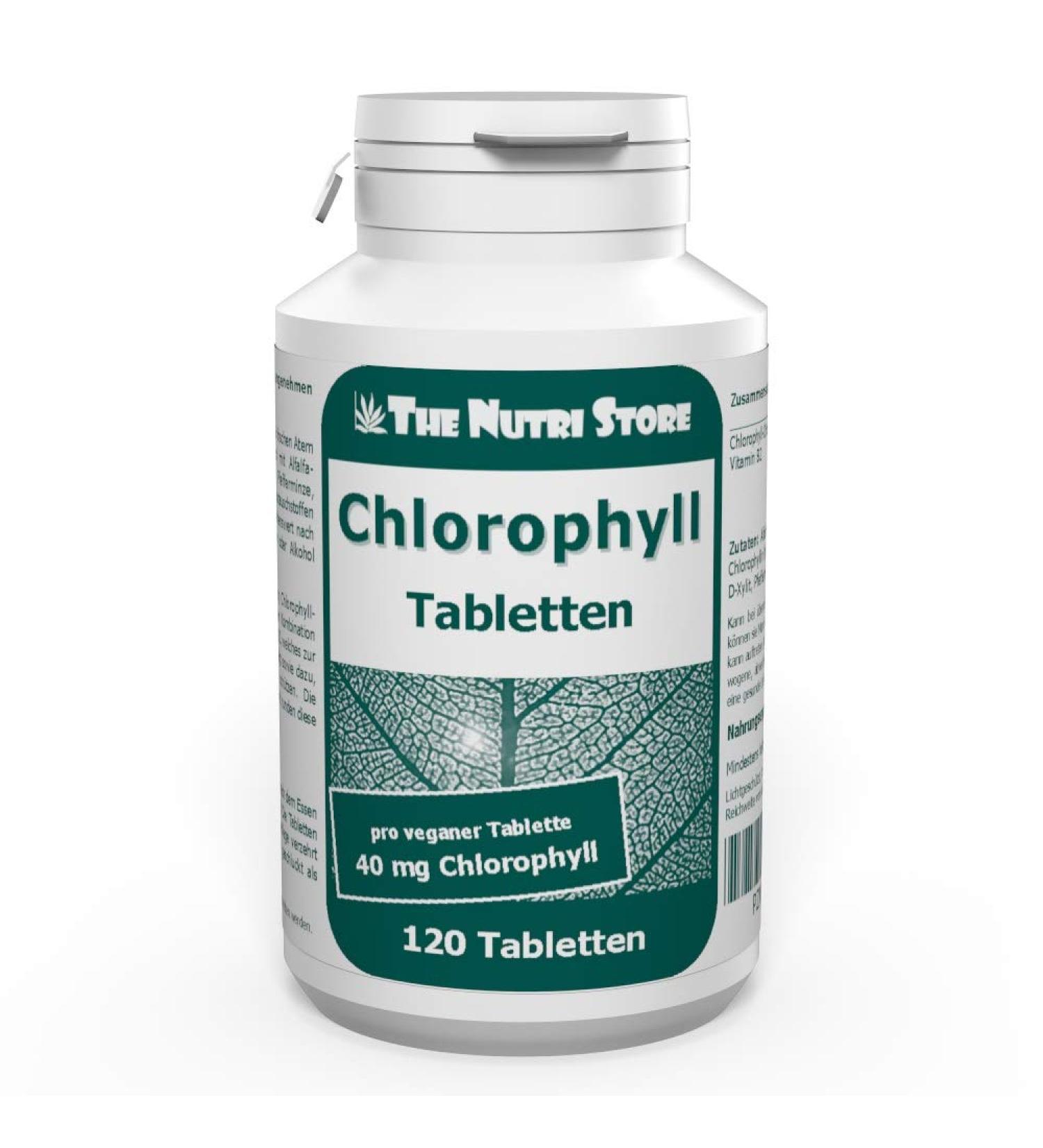 Chlorophyll 40 mg Vegan Tablets - 120 pcs for Fresh Breath & Body Odor | Buy Online - Buy Online on GoSupps.com
