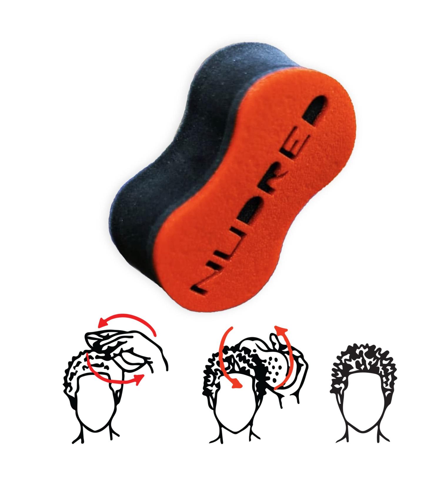 Nudred Hair Sponge for Afro Hair Twisting and Curling - Red Barber Curling Tool for Men/Women - Large Holes for Defined Curls and Coils - Buy Online on GoSupps.com