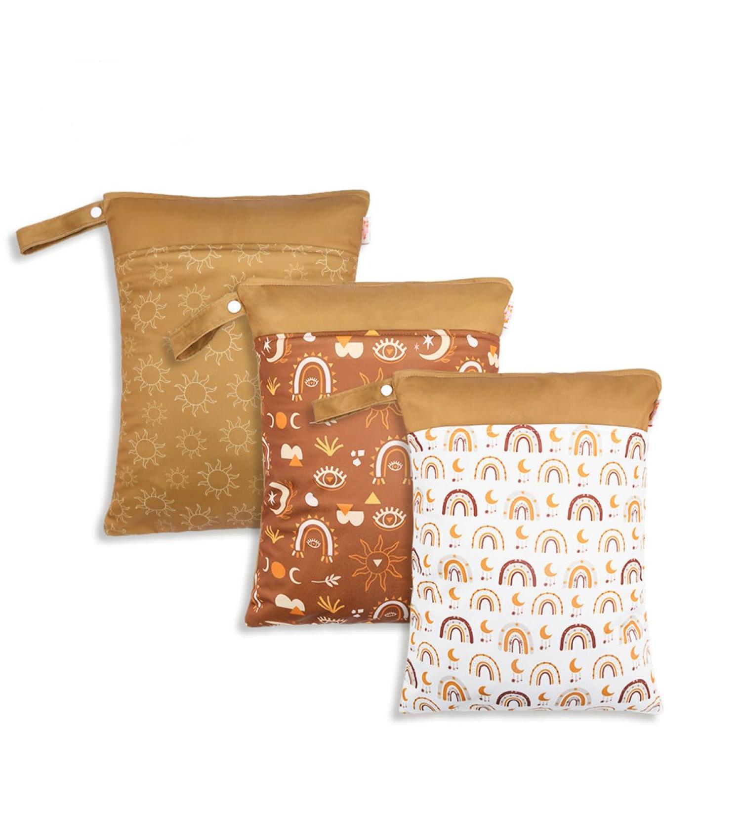 Daysskk 3-Piece Diaper Bag Wet Bag Set - Waterproof Zipper Laundry Bags for Kindergarten & Daycare - 30x40 cm Pattern 1 - Buy Online on GoSupps.com