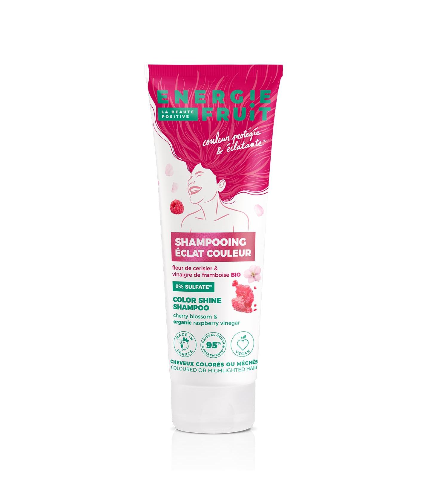 ENERGIE FRUIT | Sulfate-free Shampoo | Cherry Blossom & Organic Raspberry Vinegar | Colored & Highlighted Hair | Vegan | 250 ml - Buy Online on GoSupps.com