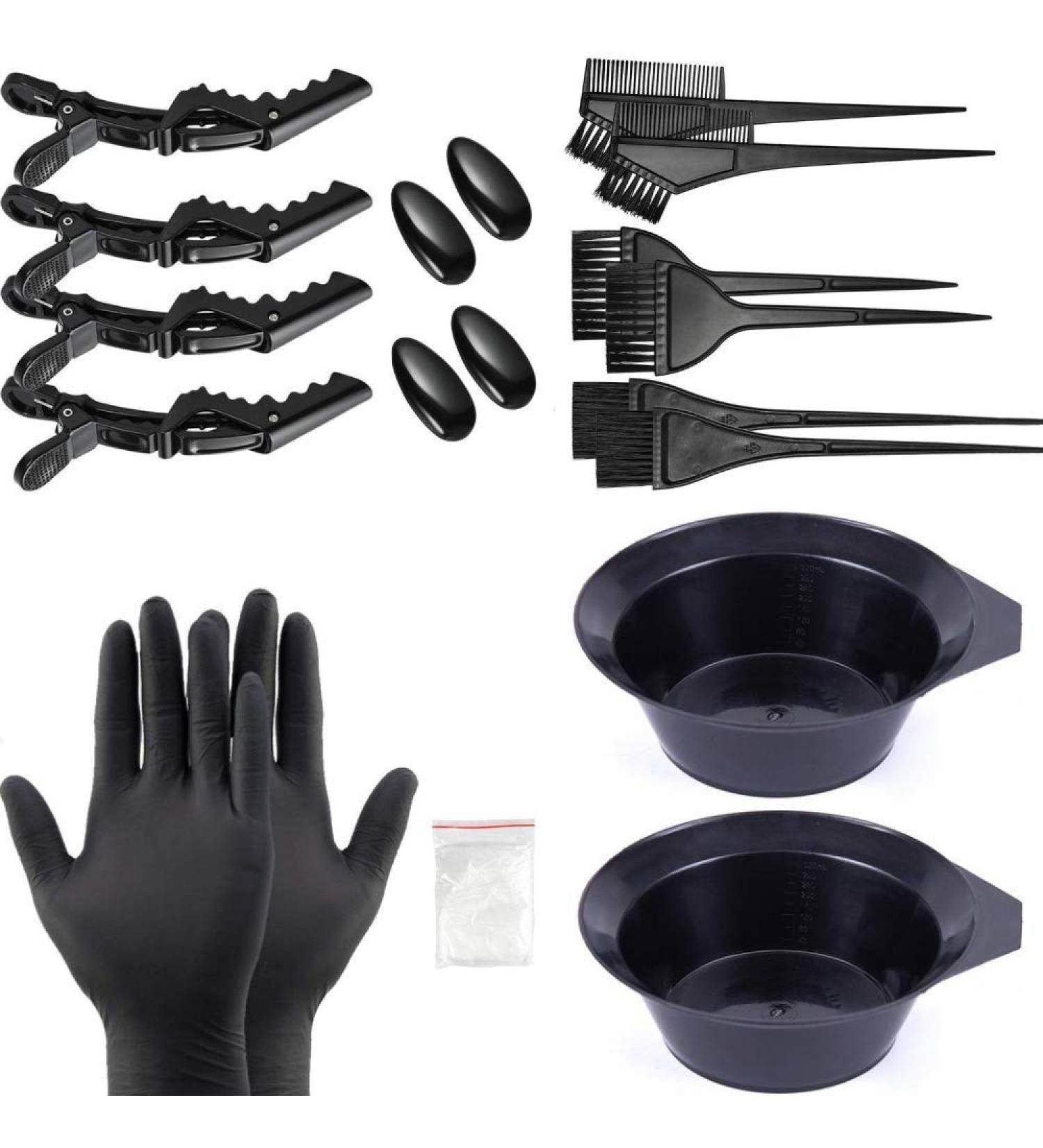 20-Piece Hair Coloring Set - DIY Beauty Salon Tool Kit with Brushes Combs Gloves & More | Perfect for At-Home Hair Dyeing - Buy Online on GoSupps.com