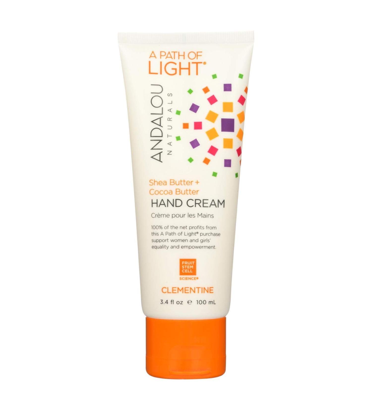 Andalou Naturals A Path of Light Shea Butter + Cocoa Butter Hand Cream Clementine 3.4 fl oz (100 ml)