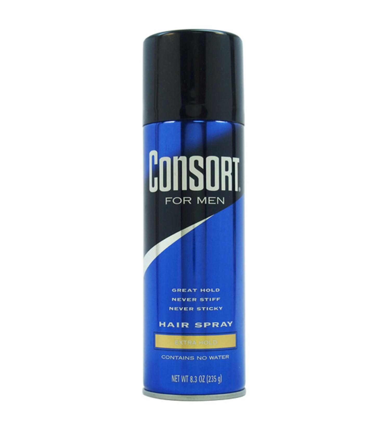 Consort Extra Hold Unscented Aerosol Hair Spray for Men 8.3 oz The Ultimate Mens Hairspray for Thin Hair and Mens Grooming Needs Dry Look Styling 8.3 Ounce (Pack of 1) Scented Extra Hold Aerosol - Buy Online on GoSupps.com