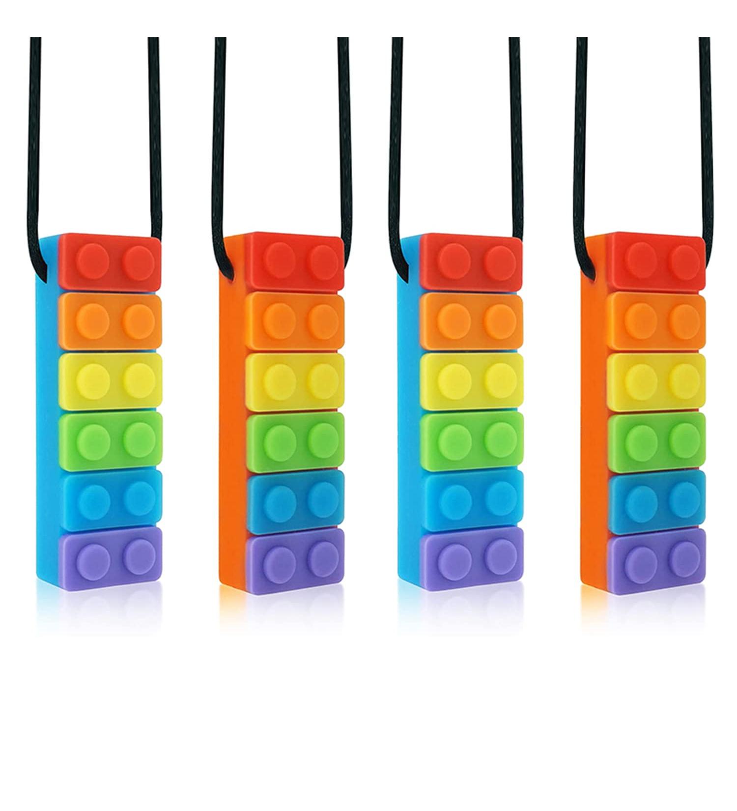 Rainbow Sensory Chewing Chain Set (4 Pieces) - Oral Motor Skills Autism & ADHD Solutions Bite Ring & Chewing Trailer - Buy Online on GoSupps.com