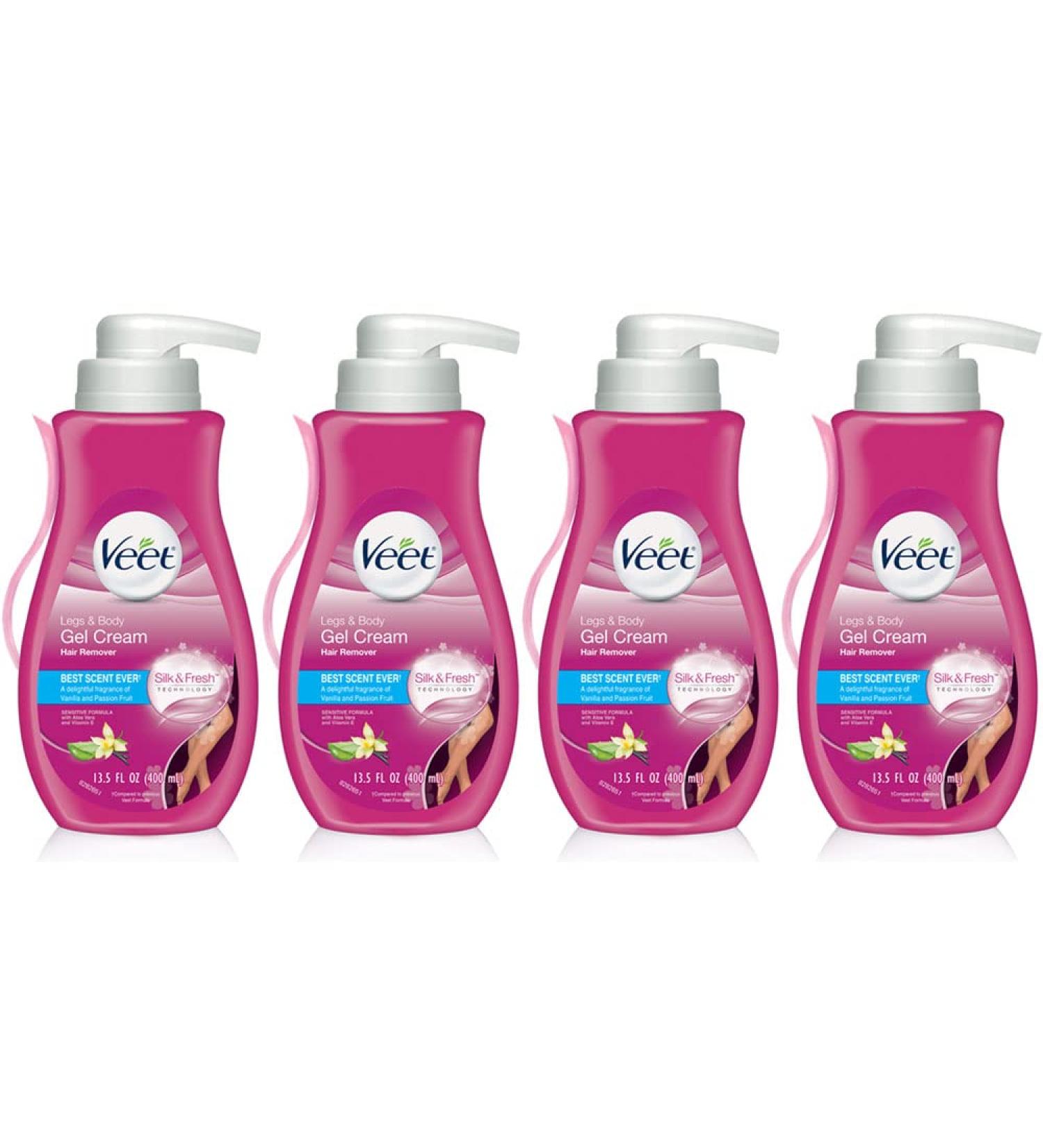 Veet Gel Hair Remover Cream Sensitive Formula 13.5 oz - Pack of 4 - Buy Online on GoSupps.com