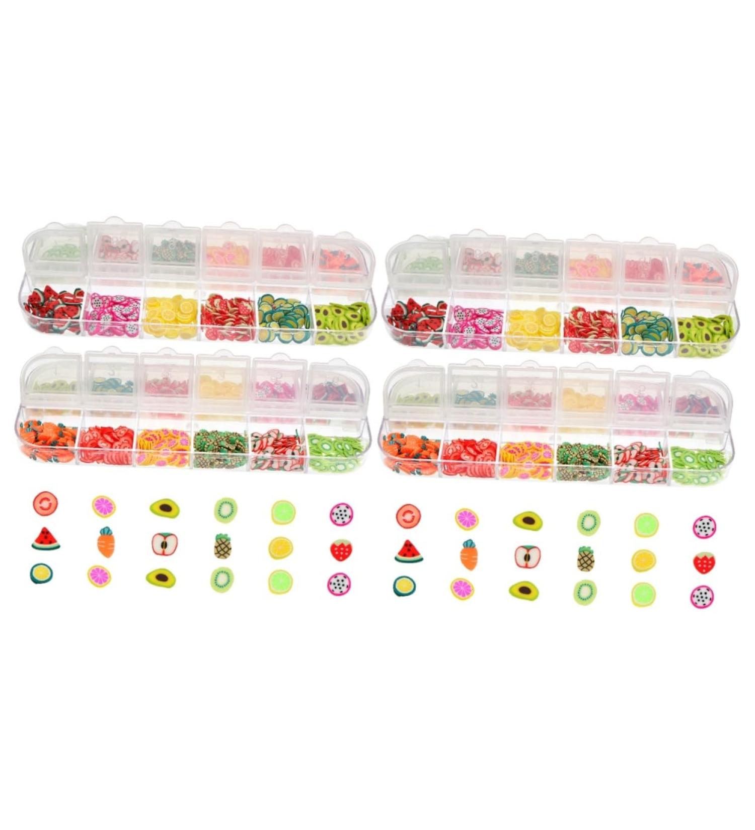 POPETPOP 4 Boxes 12 Nail Art Decoration Scrapbooking Slices Gemstone Stickers Nail Art Stickers Lemon Nail Art Lemon Decor Nail Art Fruit Slices Nail Slices Fruit Polymer Manicure 3d - Buy Online on GoSupps.com