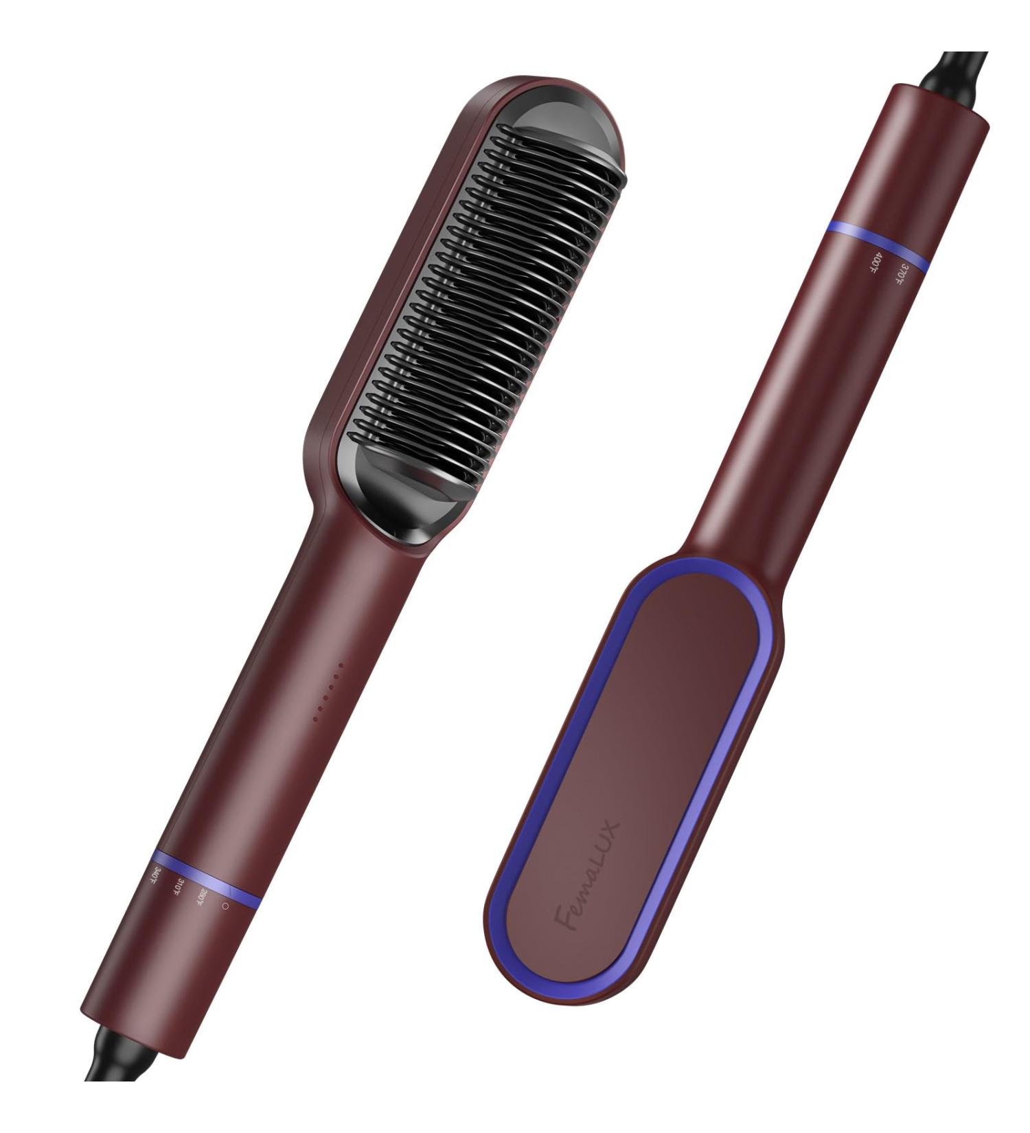 Hair Straightener Brush - Fast Heating 5 Temp Settings Anti-Scald | Ideal for Home & Travel - Buy Online on GoSupps.com