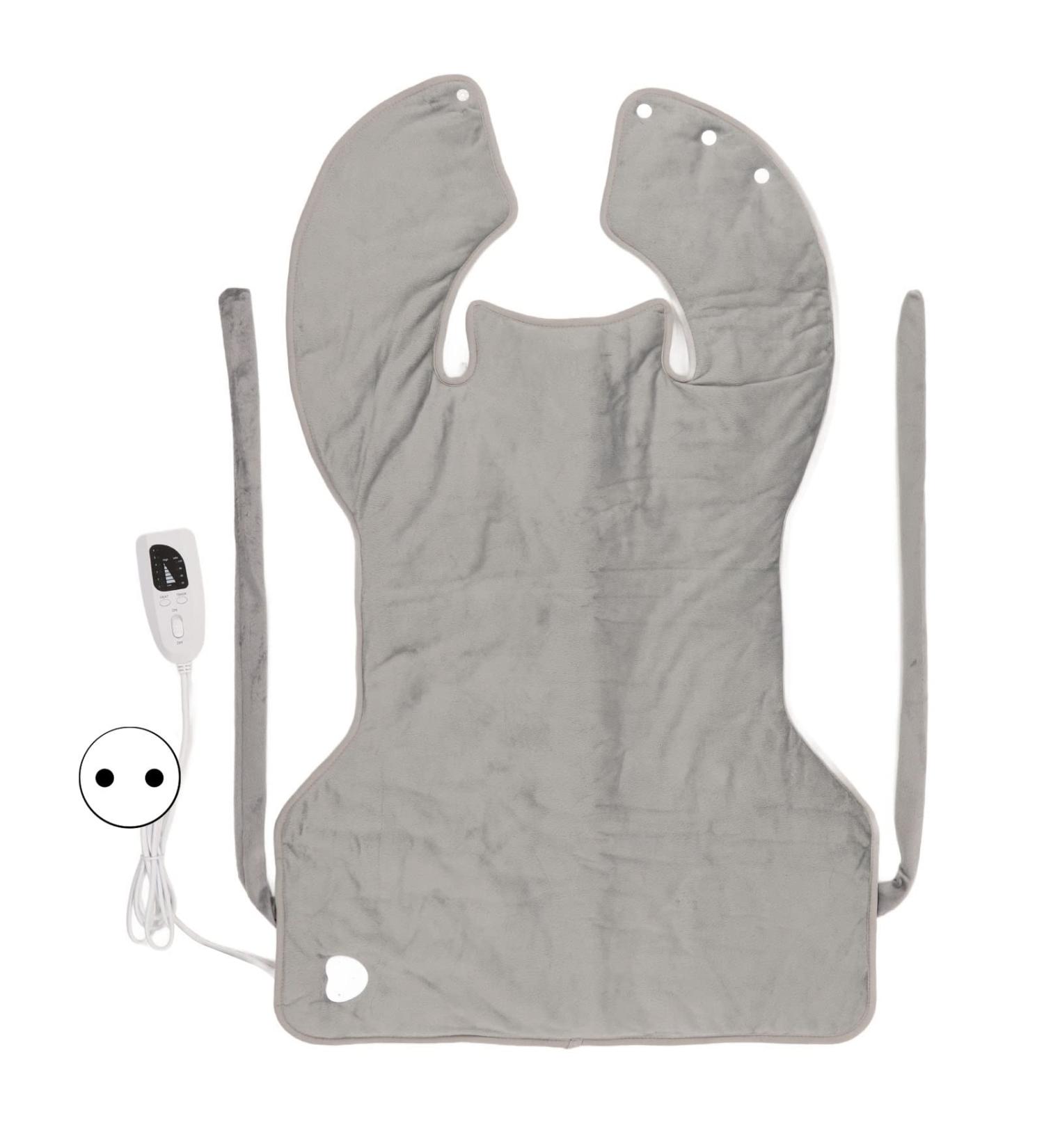 Fast Heating Electric Heating Cushion | Plush Soft Neck Wrap & Heating Pillow | 6 Gears Adjustable | 37x22in Silver Gray - Buy Online on GoSupps.com