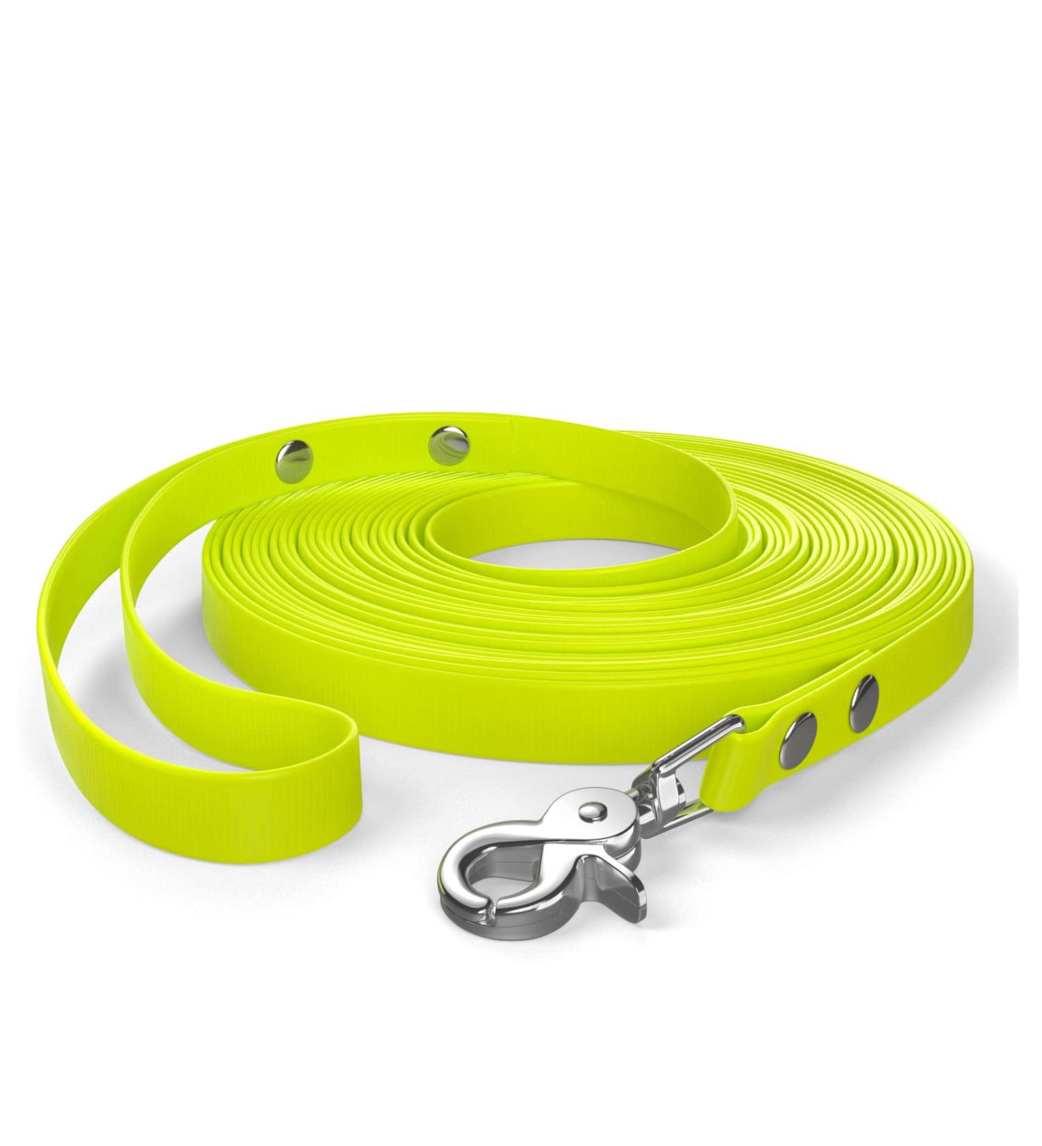 10m Neon Yellow Dog Leash - Durable Towline with Hand Loop Water & Dirt Repellent for Strong Dogs - Buy Online on GoSupps.com