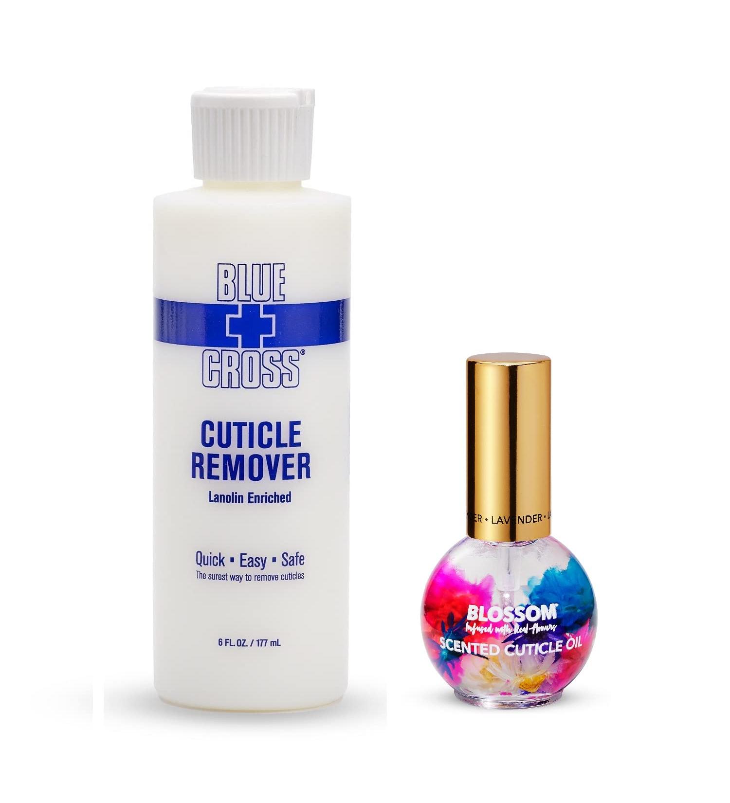Blossom Lavender Cuticle Oil & Blue Cross Cuticle Remover Bundle - 0.42oz & 6oz - Made in USA - Buy Online on GoSupps.com