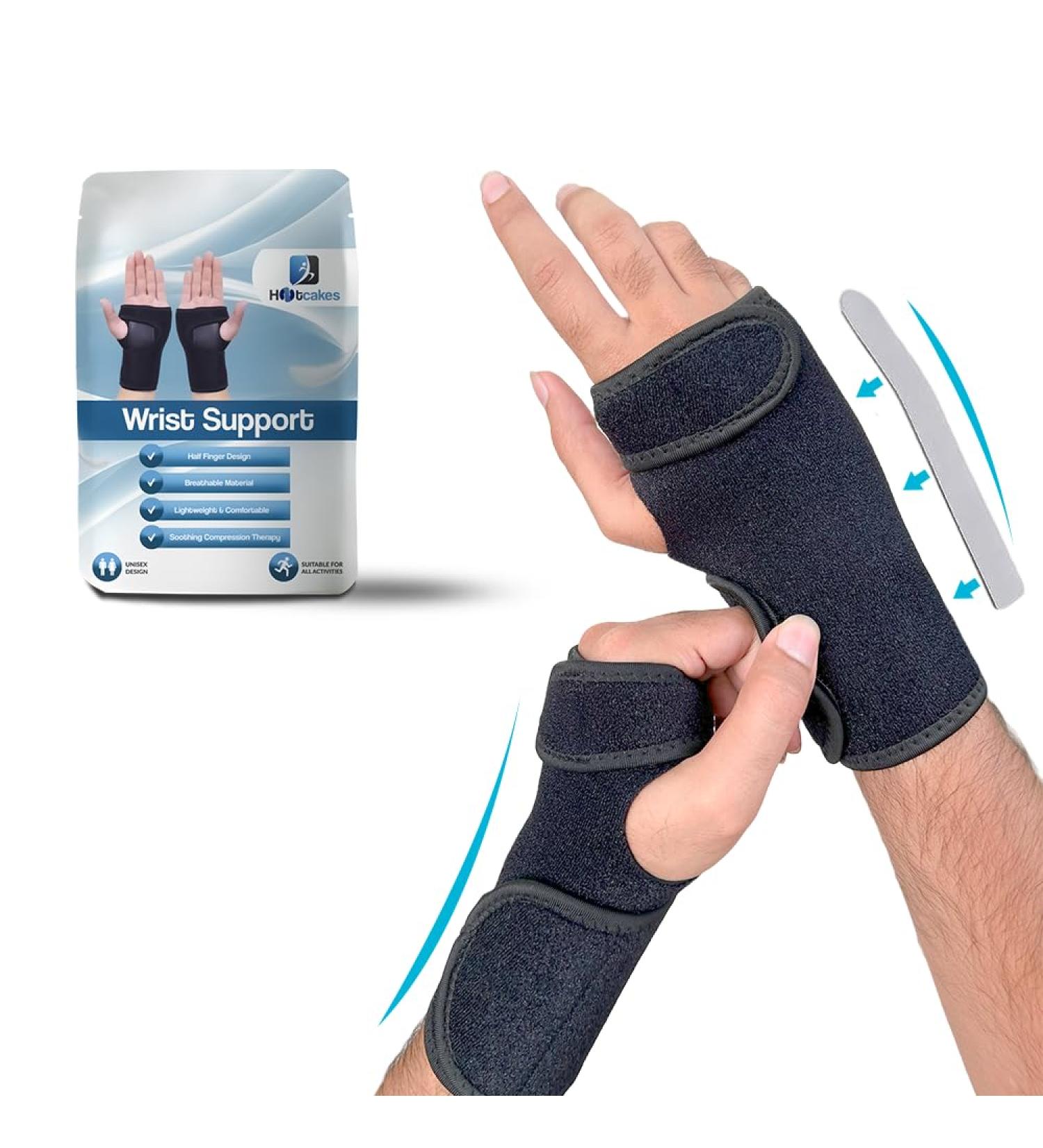 Hotcakes Wrist Support (Left) for Carpal Tunnel, Arthritis & Tendonitis - Breathable Neoprene Brace for Joint Pain Relief - Buy Online on GoSupps.com