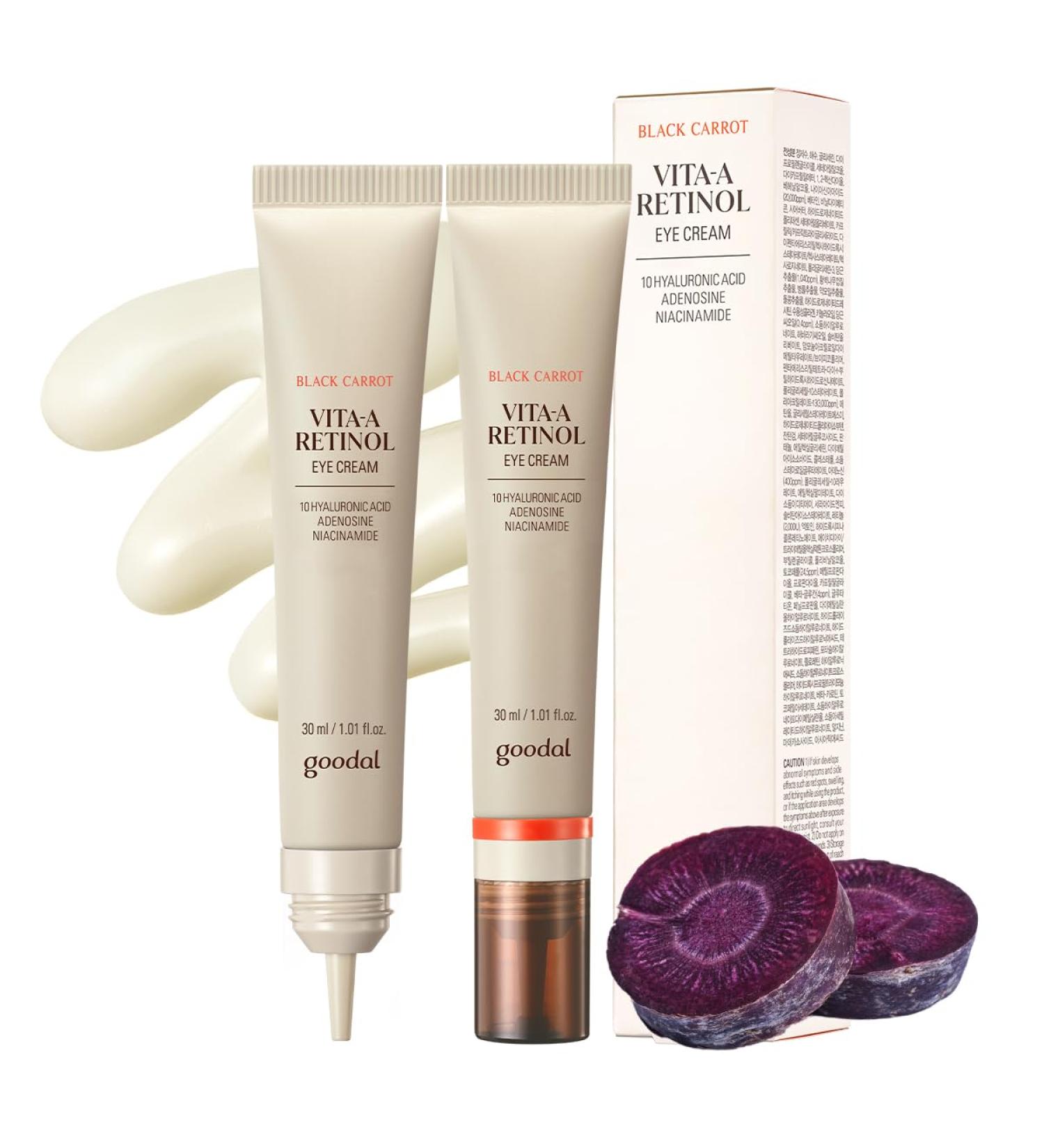 GOODAL Black Carrot Vita-A Retinol Eye Cream Daily Cream for Under Eye Smoothing Skin Care K-Beauty Korean Skincare - Buy Online on GoSupps.com