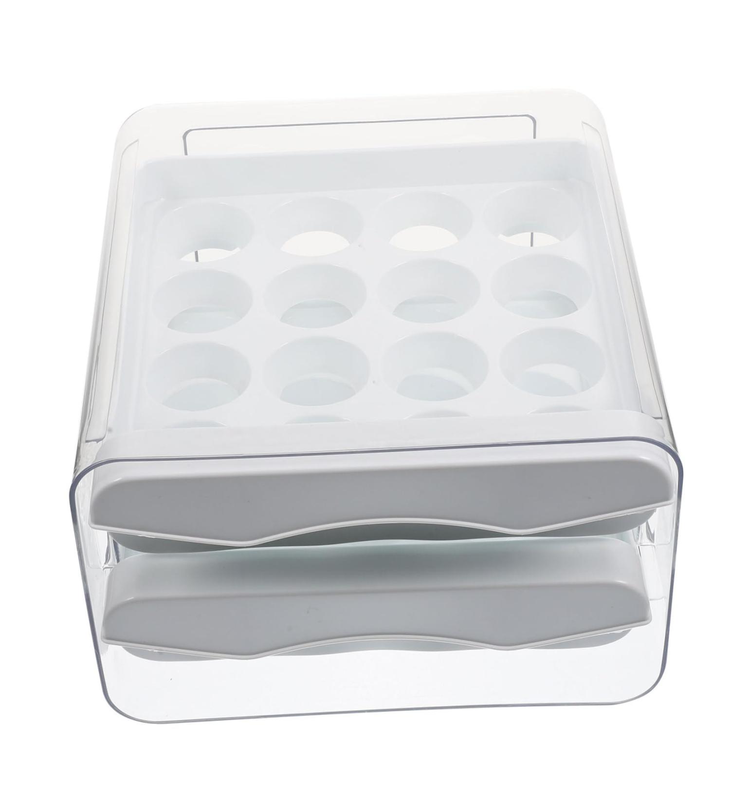 Angoily Egg Storage Box Plastic Container Fridge Accessories Egg Rack Refrigerator Plastic Pp White Egg Tray White 21.5x22.5x14cm - Buy Online on GoSupps.com