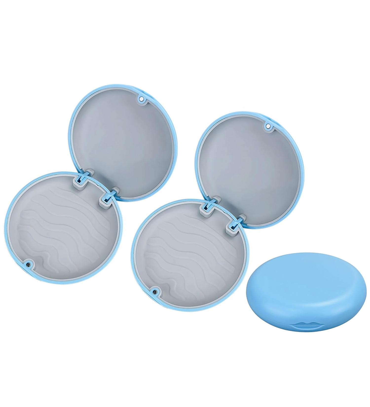 YOUYA Dental Aligner and Retainer Case 2PCS - Solid Orthodontic Mouthguard Holder - Blue - Buy Online on GoSupps.com