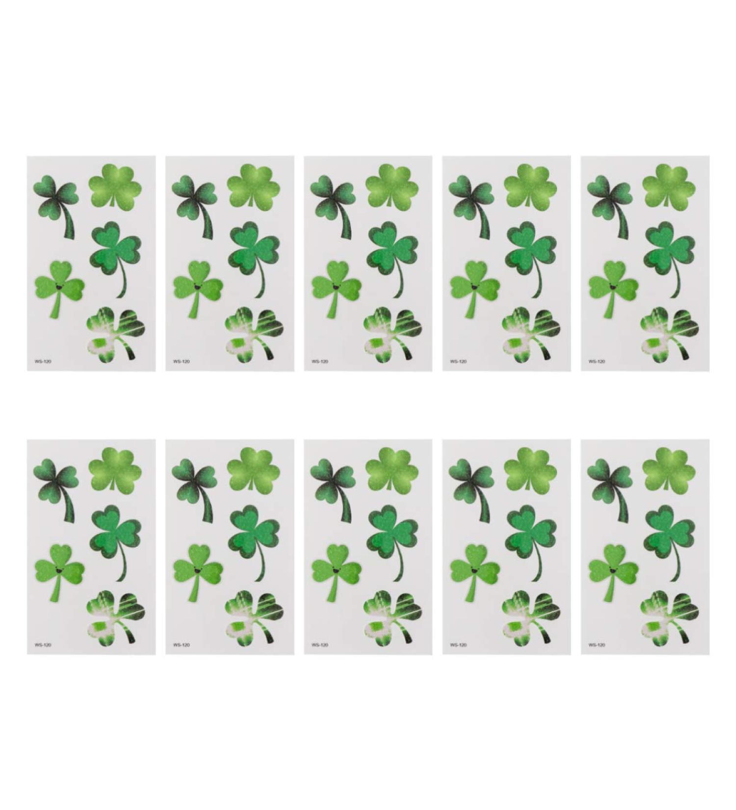Amosfun 10 Sheets Shamrock Temporary Tattoos - St. Patrick's Day Irish Clover Party Favors - Buy Online on GoSupps.com