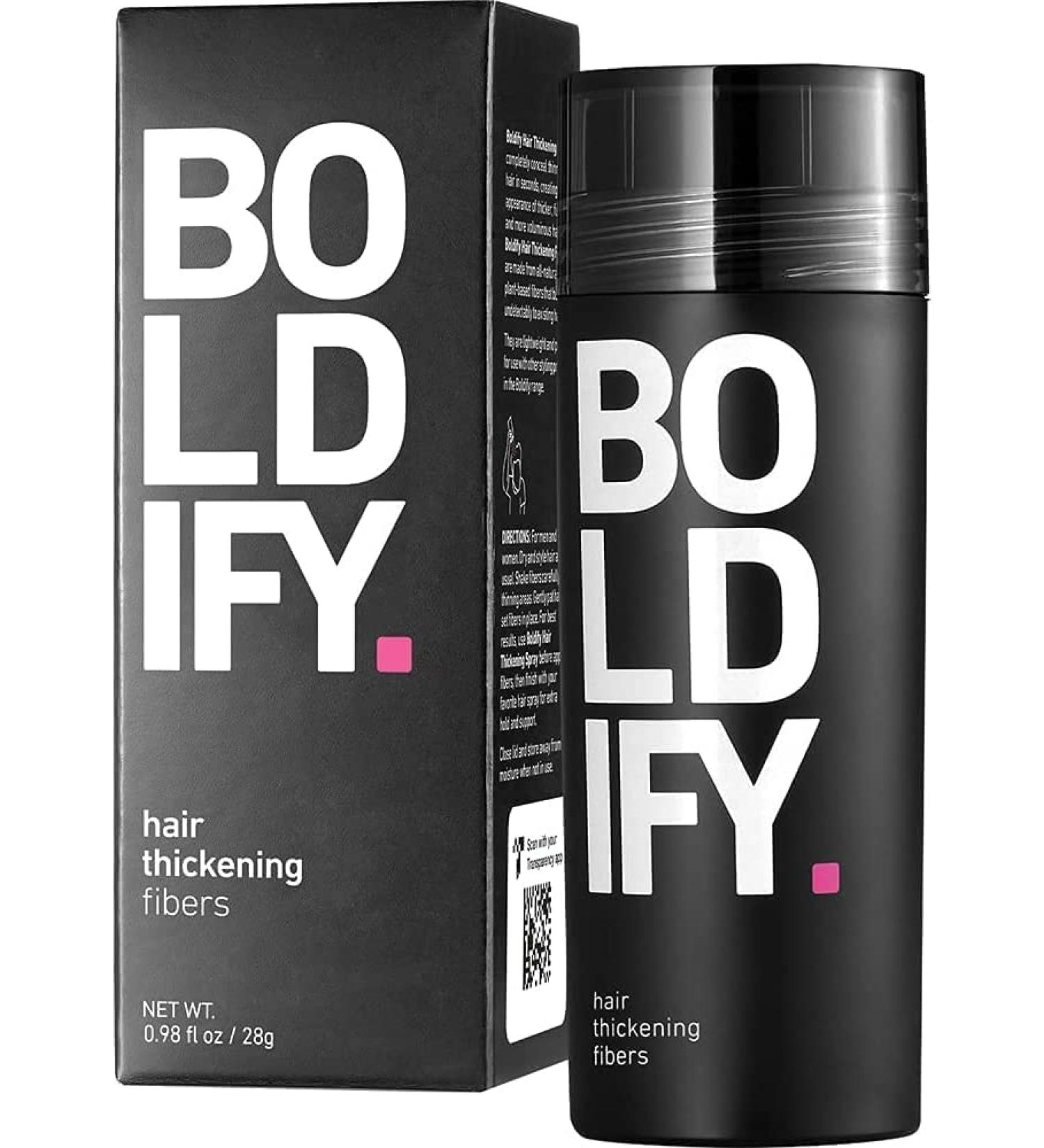BOLDIFY Hair Fibers for Thinning Hair (DARK BROWN) - Natural Hair Powder for Instantly Concealing Hair Loss - Hair Thickener for Women & Men - 28g Bottle - Buy Online on GoSupps.com