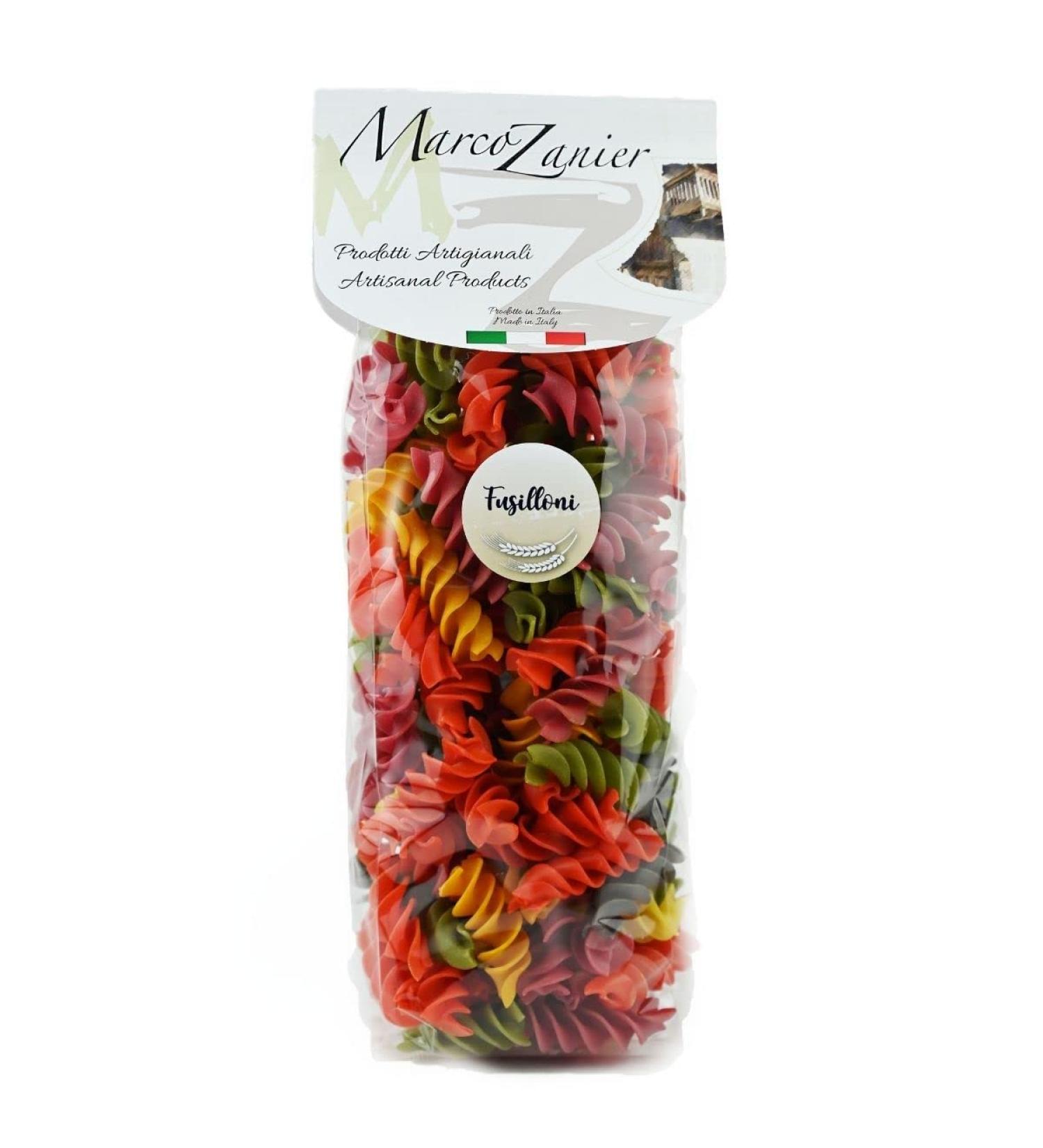 Colorful Pasta Fusilloni 500 g Colored twisted pasta large fusilli Marco Zanier