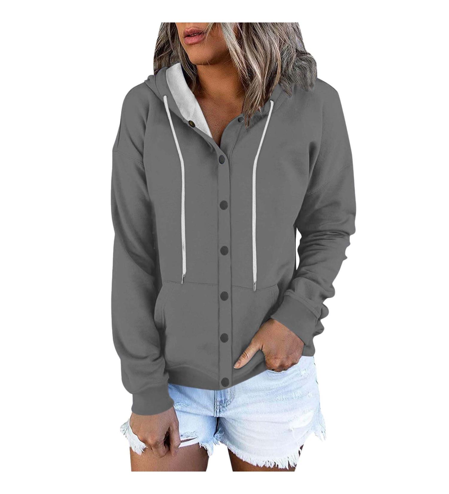 oelaio Fashion Women Zipper Winter Lengthened Plush Long Sleeve Outwear Gray Medium - Buy Online on GoSupps.com