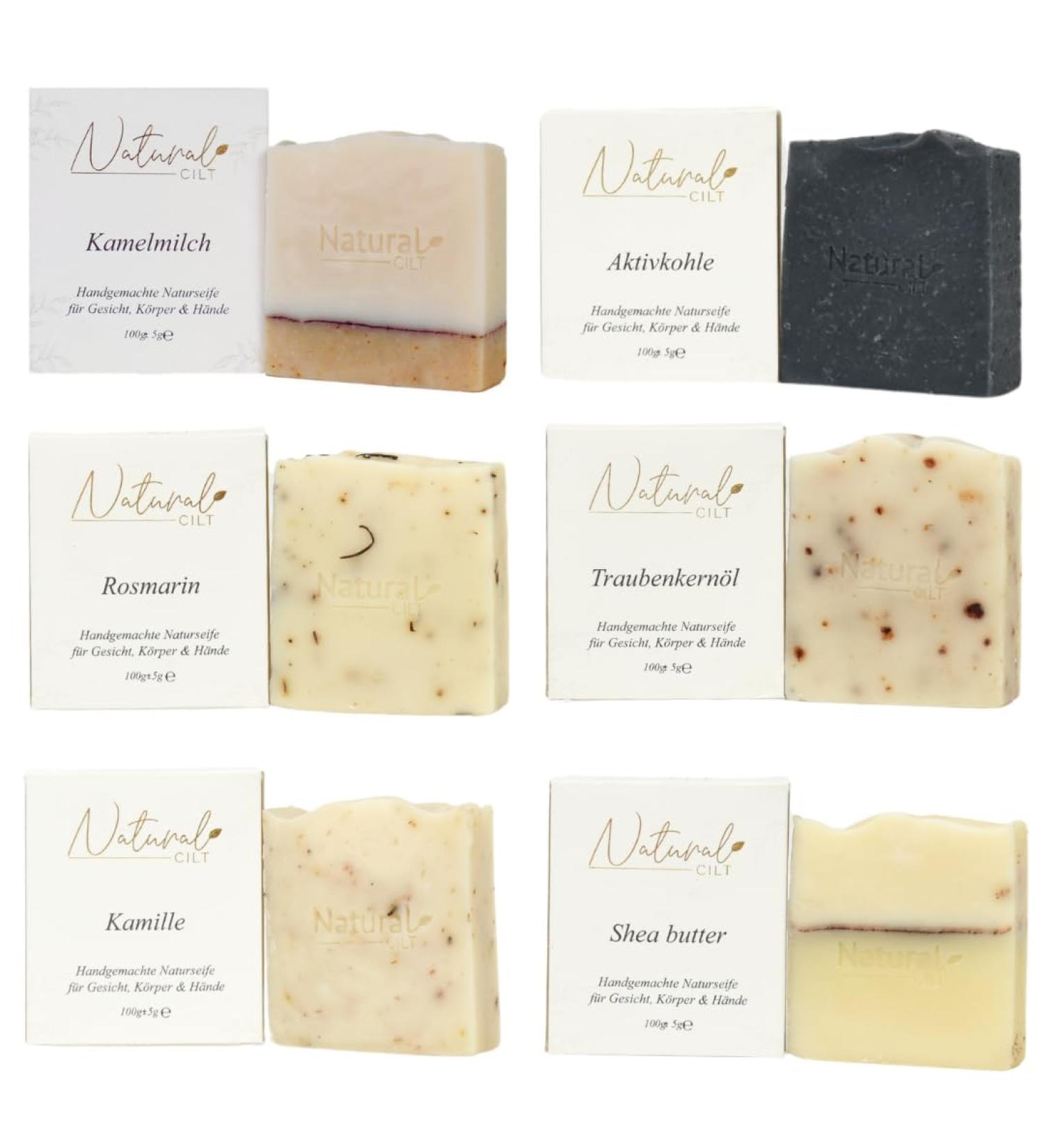 6x Natural Cilt Soap Gift Set | 100% Handmade & Certified | Pure Chemical-Free Shower Soap for All Skin Types - 100g (6 Pack) - Buy Online on GoSupps.com