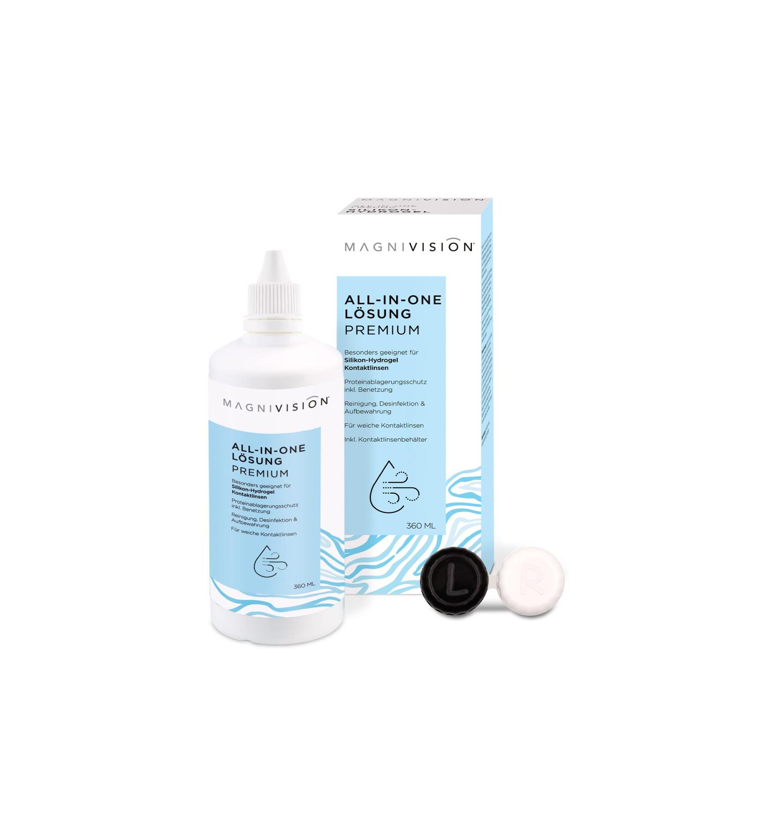 Buy Magnivision Premium 360ml All-in-One Solution for Soft Contact Lenses | Borate-Free Made in Europe - International Shipping Available! - Buy Online on GoSupps.com