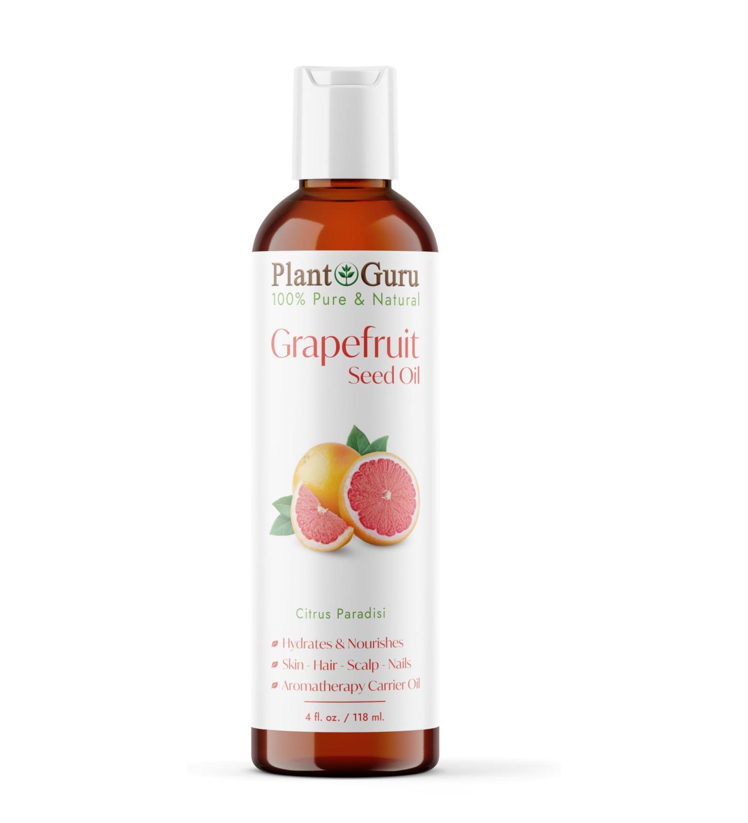 Grapefruit Seed Oil 4 oz Cold Pressed 100% Pure Natural Carrier - Skin Body And Face. Great For Moisturizing Creams Lotions Scalp Treatments and Lip Balms