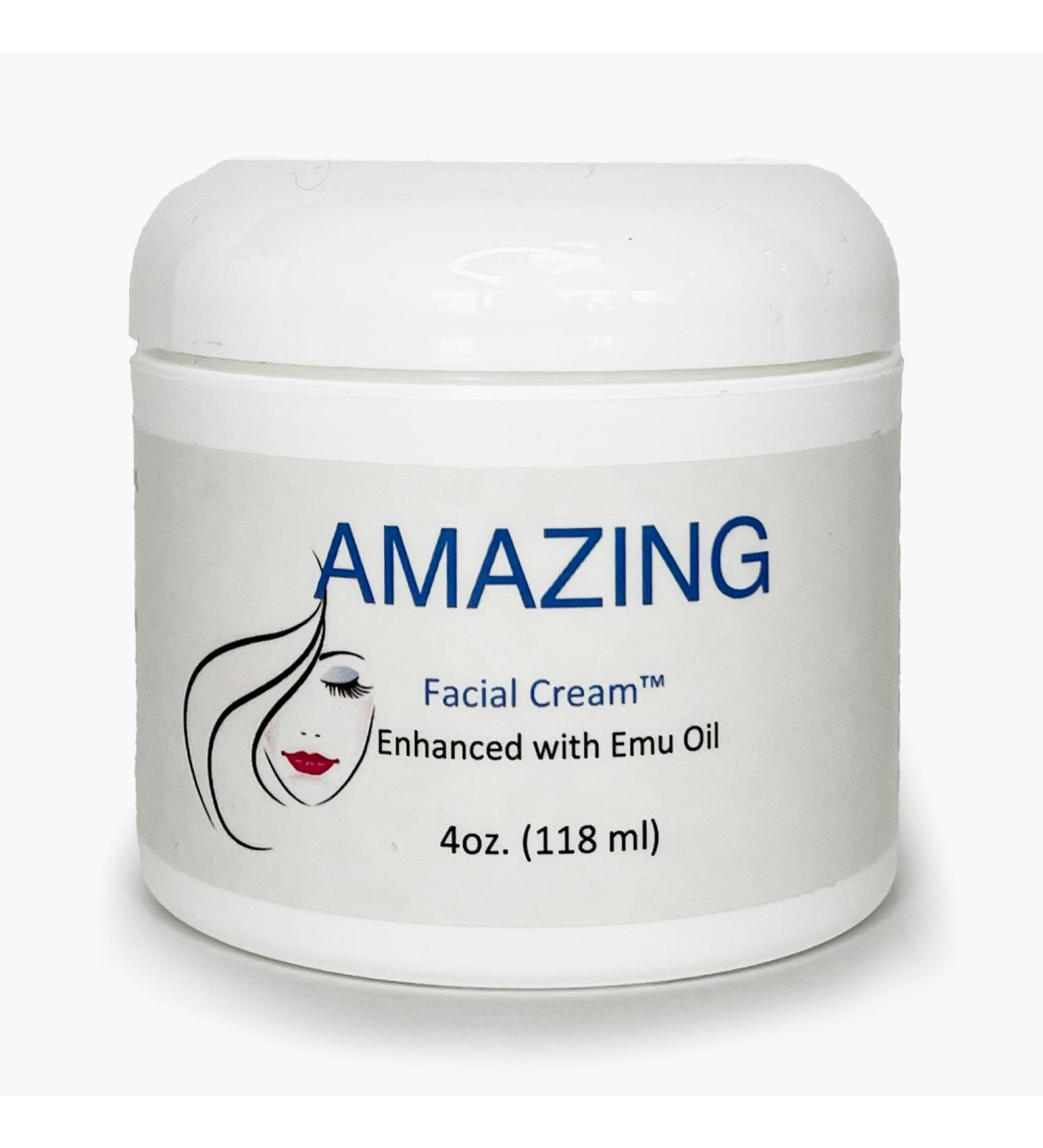 Emu Oil Facial Cream - Best Moisturizer for Aging Dry Skin Wrinkle Cream Brightening Cream and Anti-Aging Skincare - Deep Moisturizing Lotion for Dry Skin - Women's Emu Cream & Facial Moisturizer