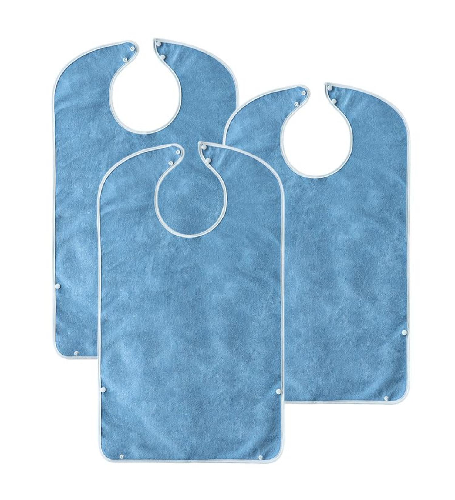 Adult Bibs Adjustable Terry Adult Bib with Hook and Loop Closure Waterproof Clothing Protector with Detachable Crumb Catcher(3 Pack) - Buy Online on GoSupps.com