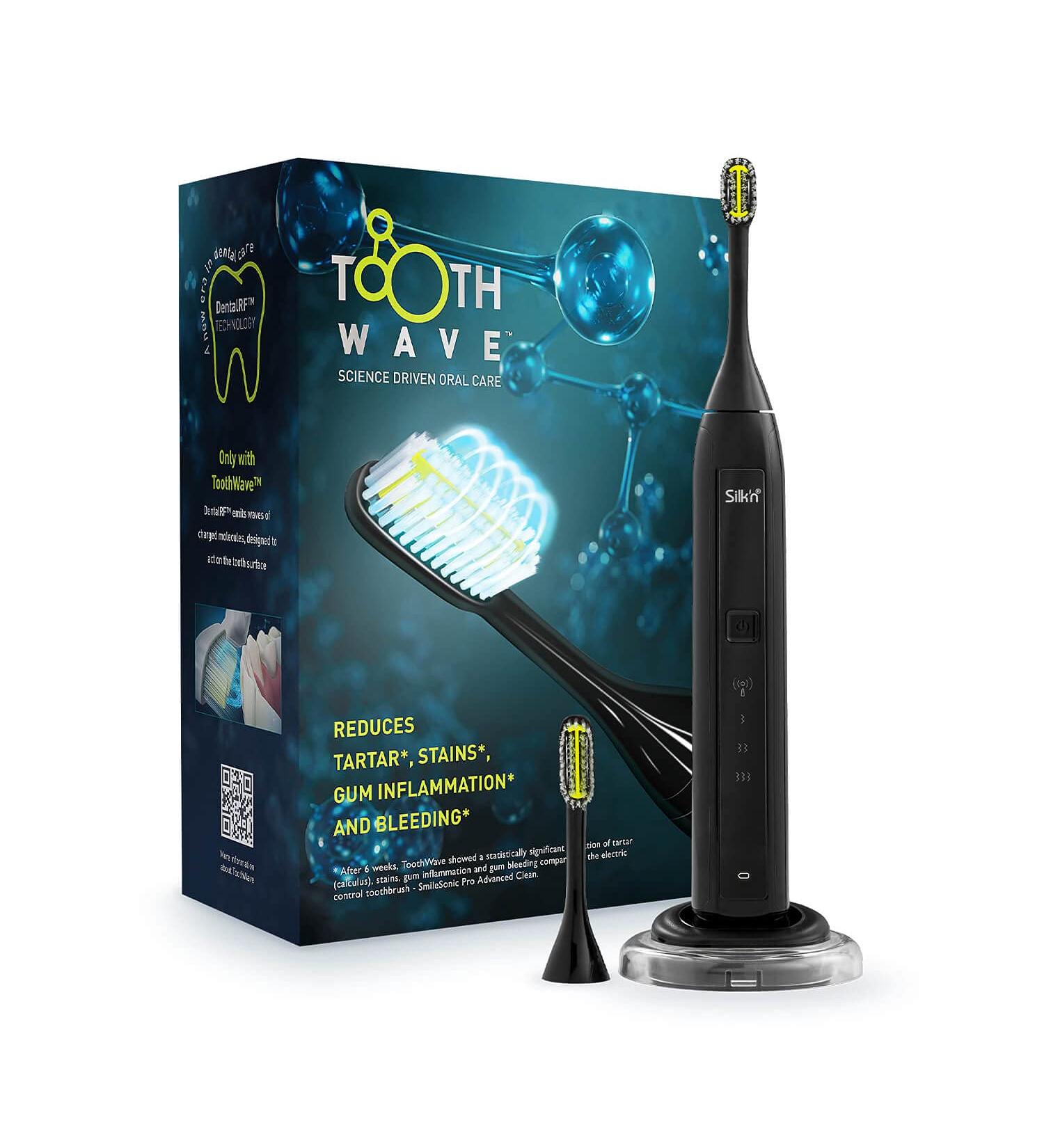 Silkn Toothwave Electric Toothbrush - 48 000 Vibrations/Min for Discoloration & Tartar Removal - Black TW1PE1Z001 - Buy Online on GoSupps.com