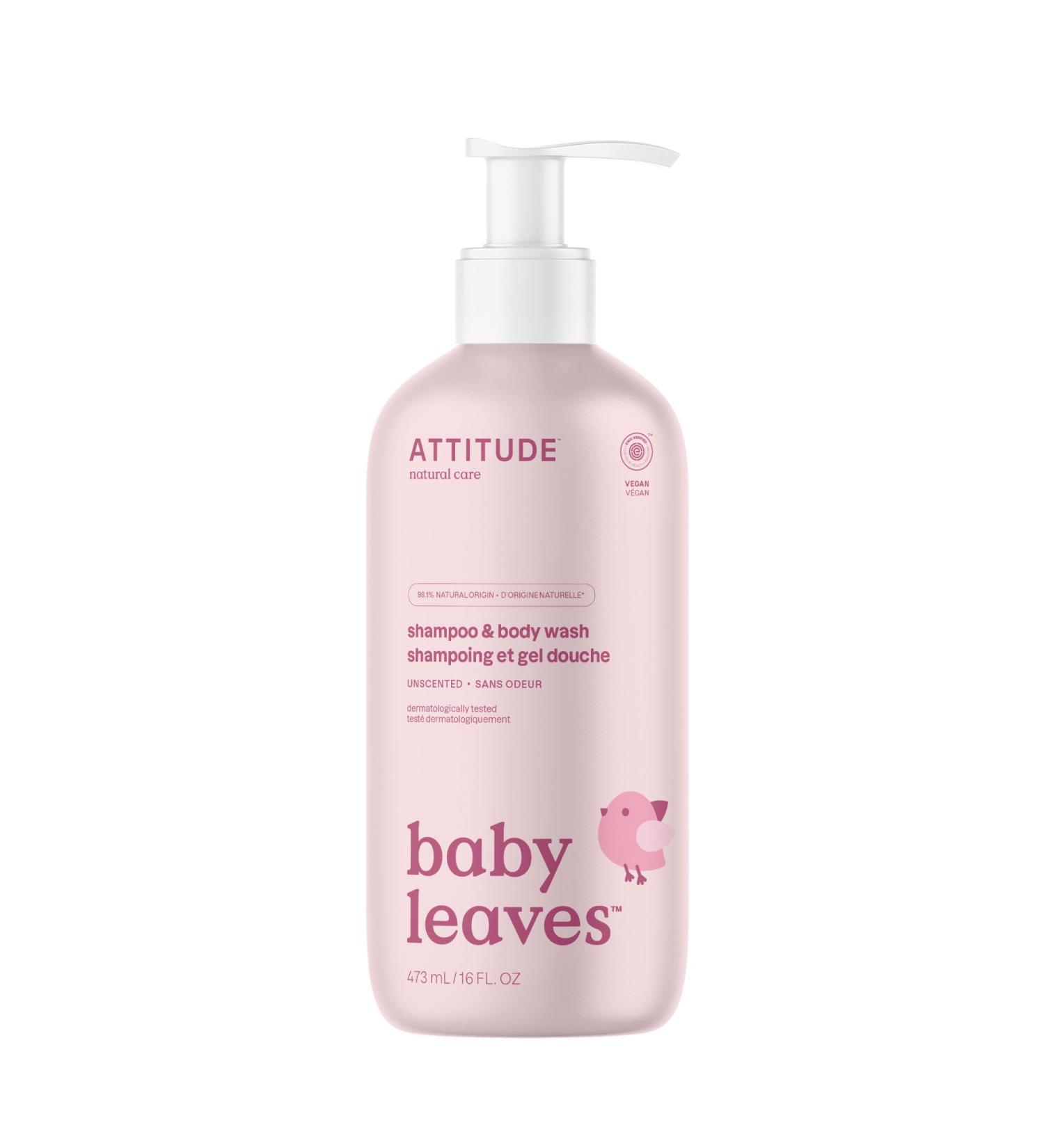 ATTITUDE 2-in-1 Baby Shampoo & Body Wash 473 mL - EWG Verified, Vegan, Unscented - Buy Online on GoSupps.com