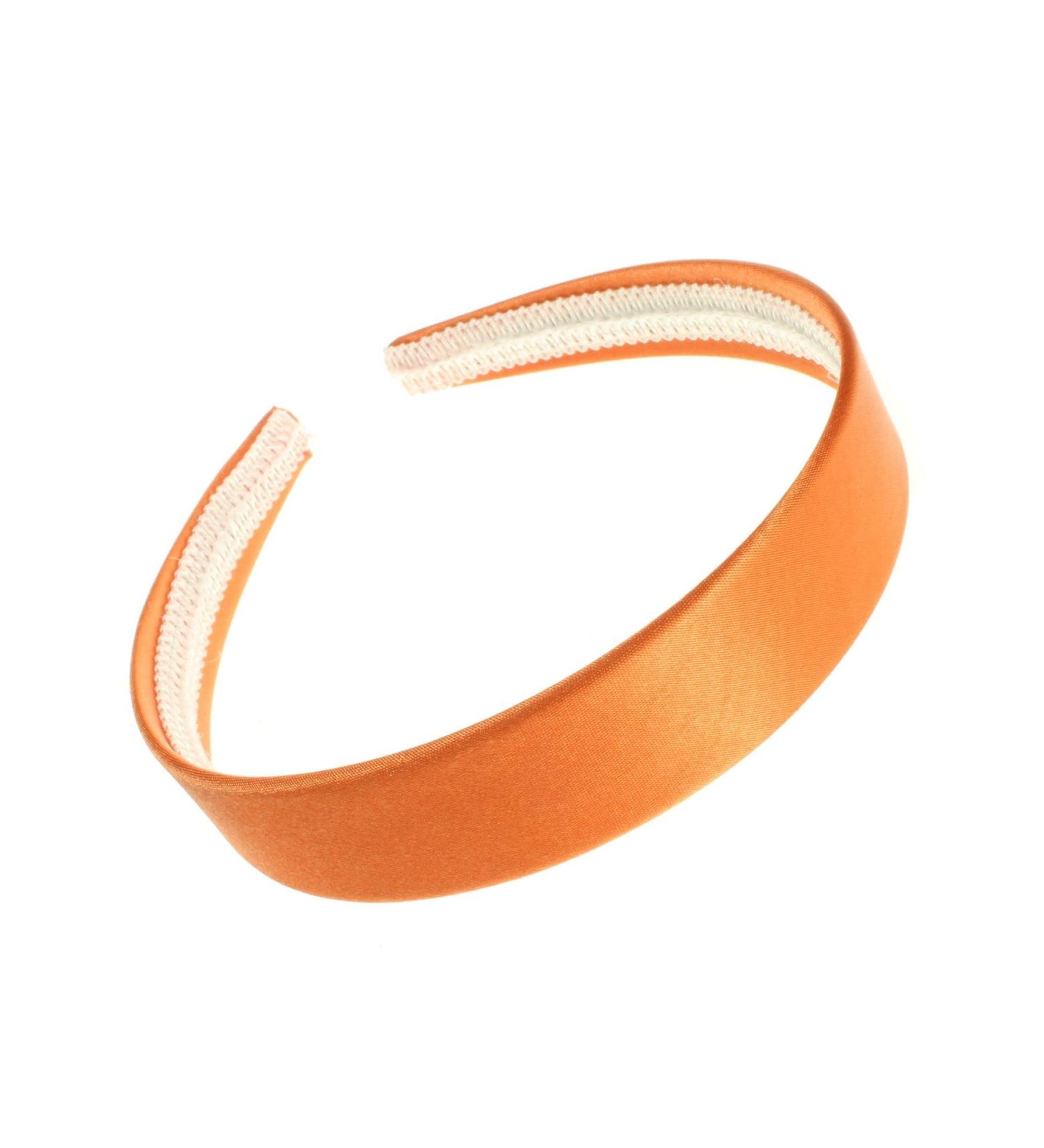 2.5cm (1") Orange Satin Covered Plastic Alice Band Hair Band Headband No Teeth for Women Girls by Glitz4Girlz