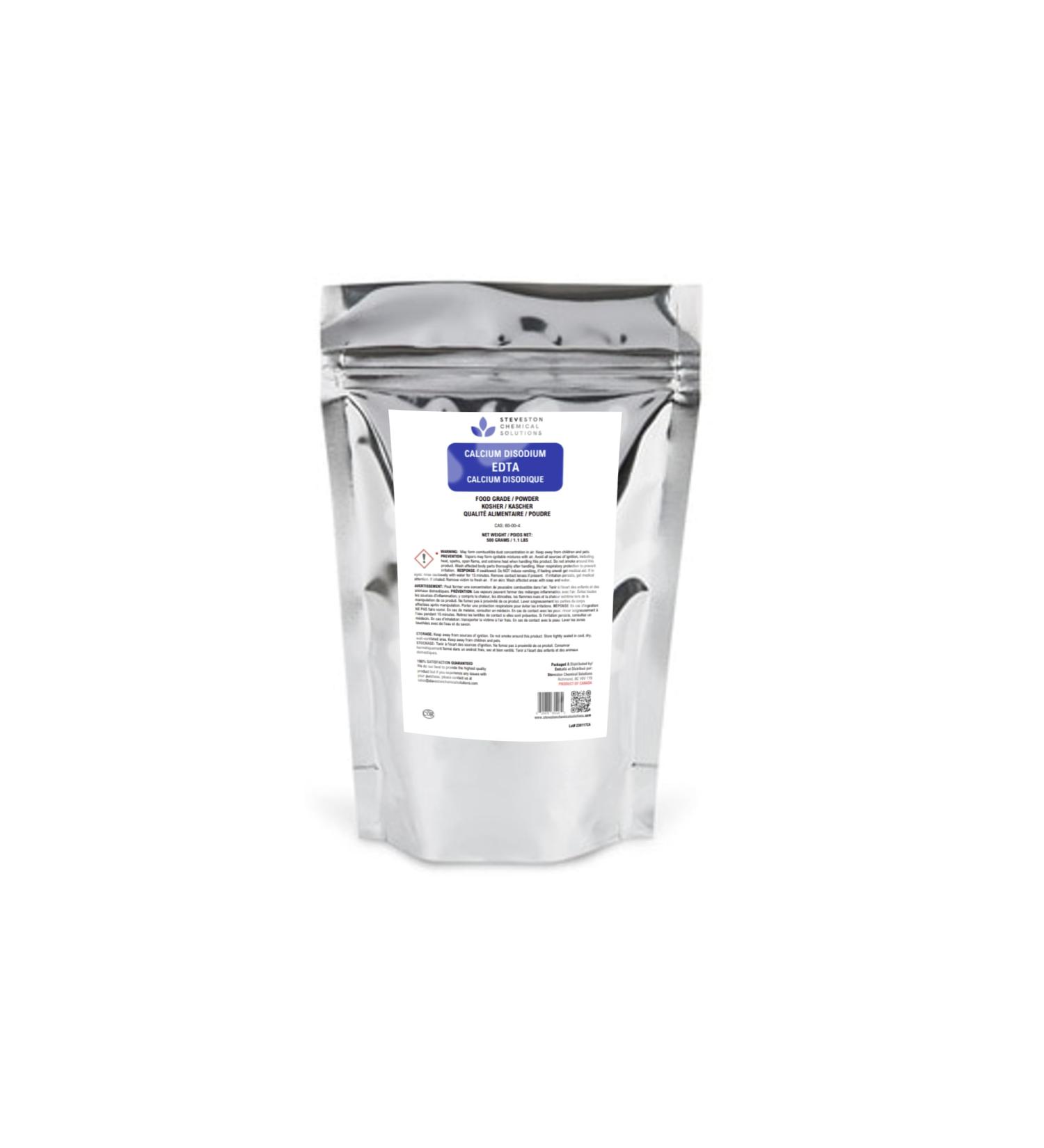 Calcium Disodium EDTA - FCC/Food Grade - Kosher/Halal - 500 Grams / 1.1 lbs