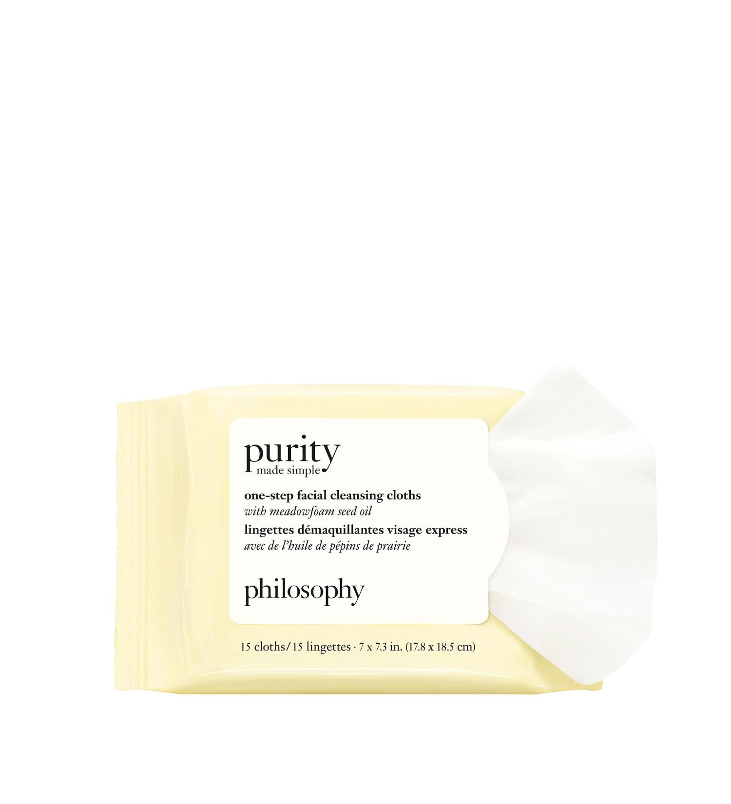 Philosophy Purity Made Simple Cleansing Cloths - 15 count - Buy Online on GoSupps.com