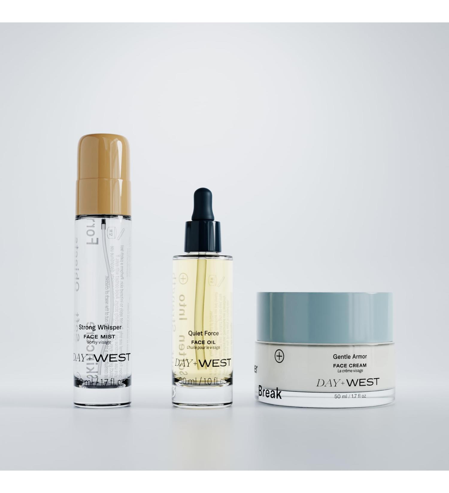 Day+West Secret Weapon Kit | Skincare Gift Set for Sensitive Skin | Hydrating Mist Face & Neck Cream Facial Oil with Organic Ingredients - Buy Online on GoSupps.com