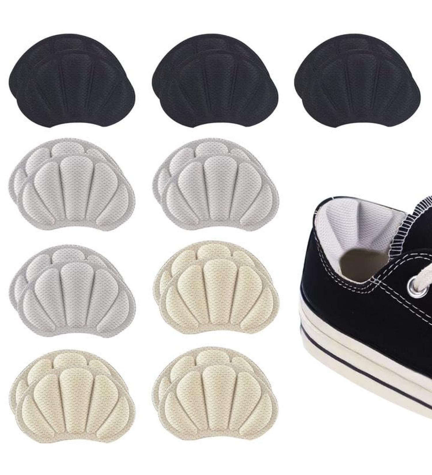 Skhaovs Heel Cushions - 9 Pairs Self-Adhesive Heel Pillows for Men & Women | Anti-Friction Protection for Oversized Shoes - Available in Black Gray Beige - Buy Online on GoSupps.com