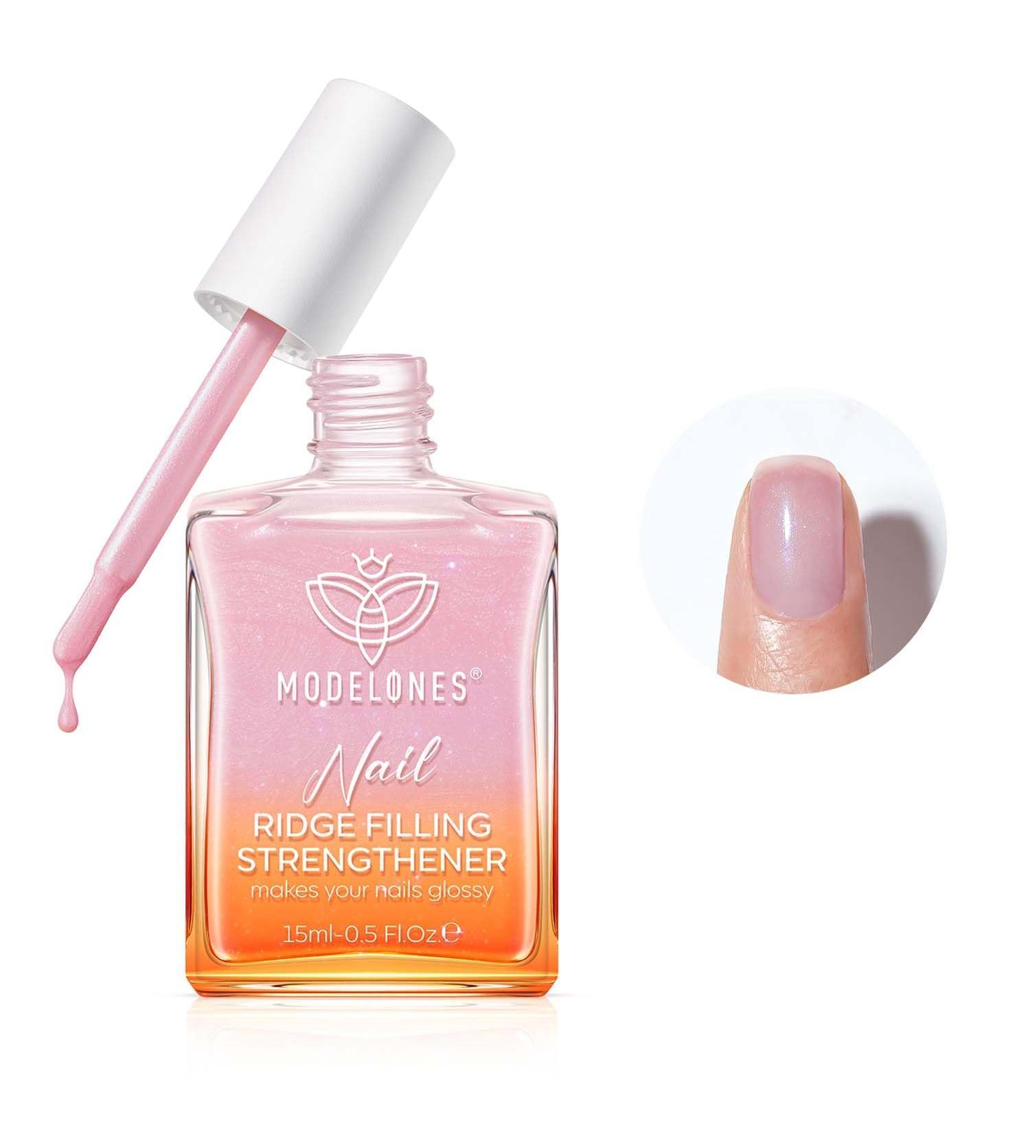 Modelones 15ml 8-in-One Nail Ridge Filler Strengthener Base Coat Nail Polish Repair Nail Growth Treatment for Thin and Damaged Nails Pink Glow - Buy Online on GoSupps.com