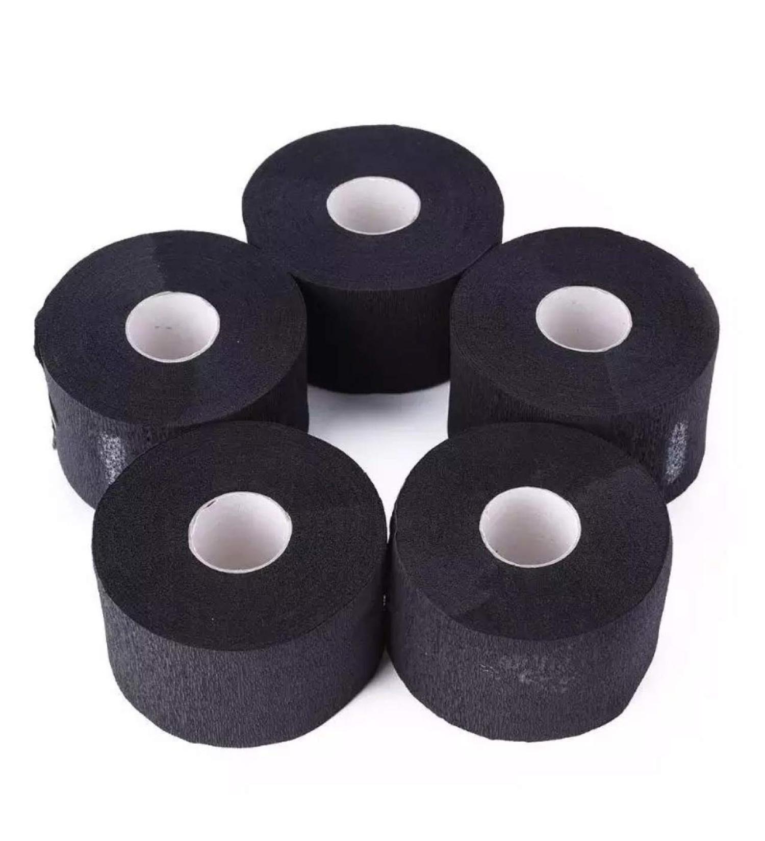 Barber Neck Strips - 500 Black Disposable Paper Strips for Salon Hair Cutting - Water Resistant & Self-Adhering - 5 Rolls - Buy Online on GoSupps.com