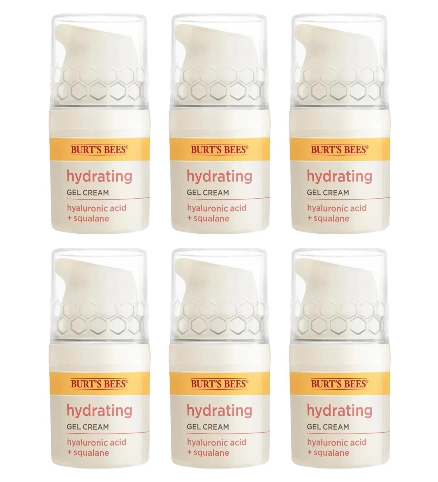 Burt's Bees Hydrating Gel Cream w/Hyaluronic Acid + Squalane 0.5 oz. - 6 Pack