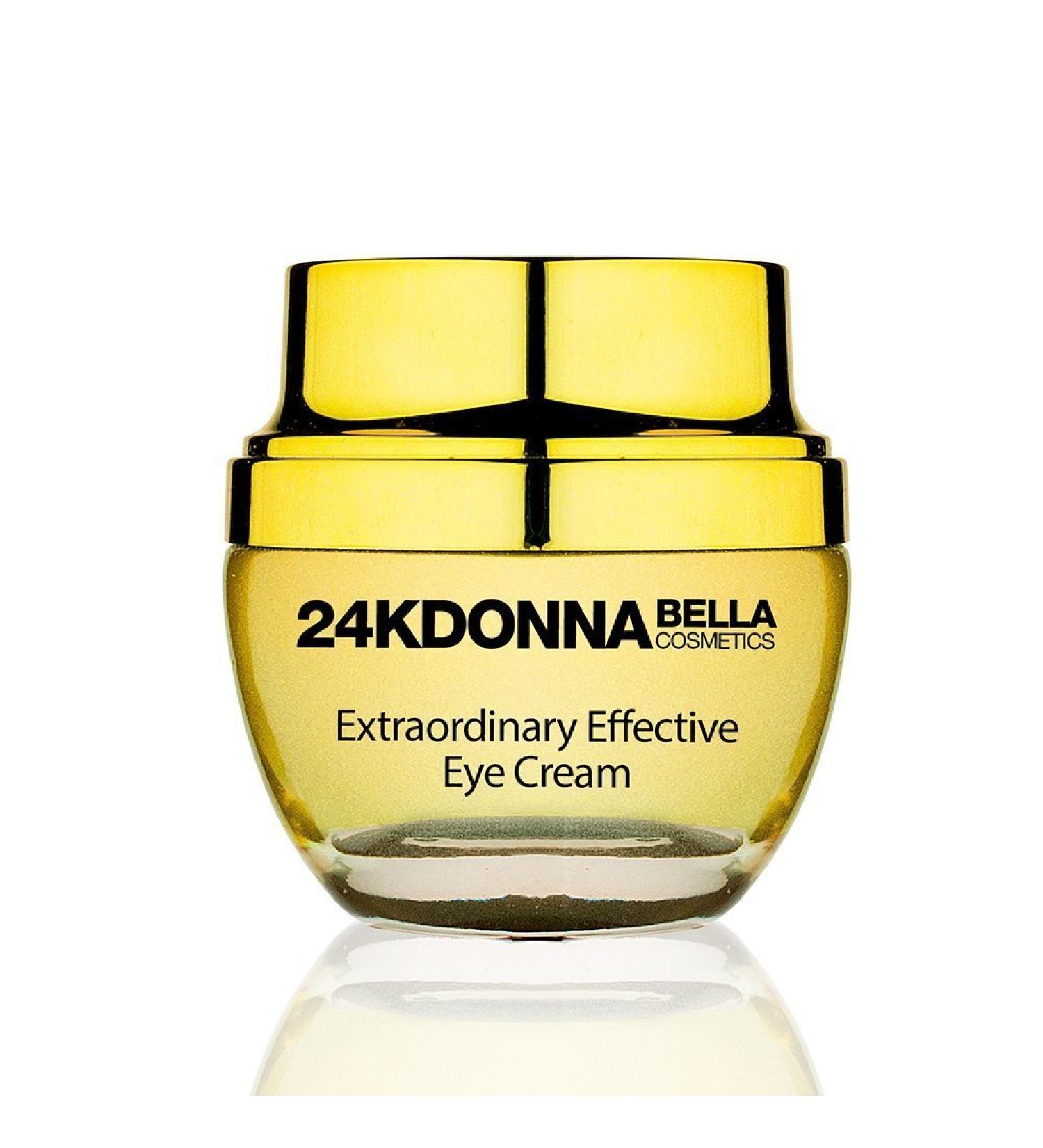 Donna Bella 24K GOLD Extraordinary Effective Eye Cream - 50ml - Diminishes the Appearance of Under Eye Dark Circles Puffiness and Wrinkles