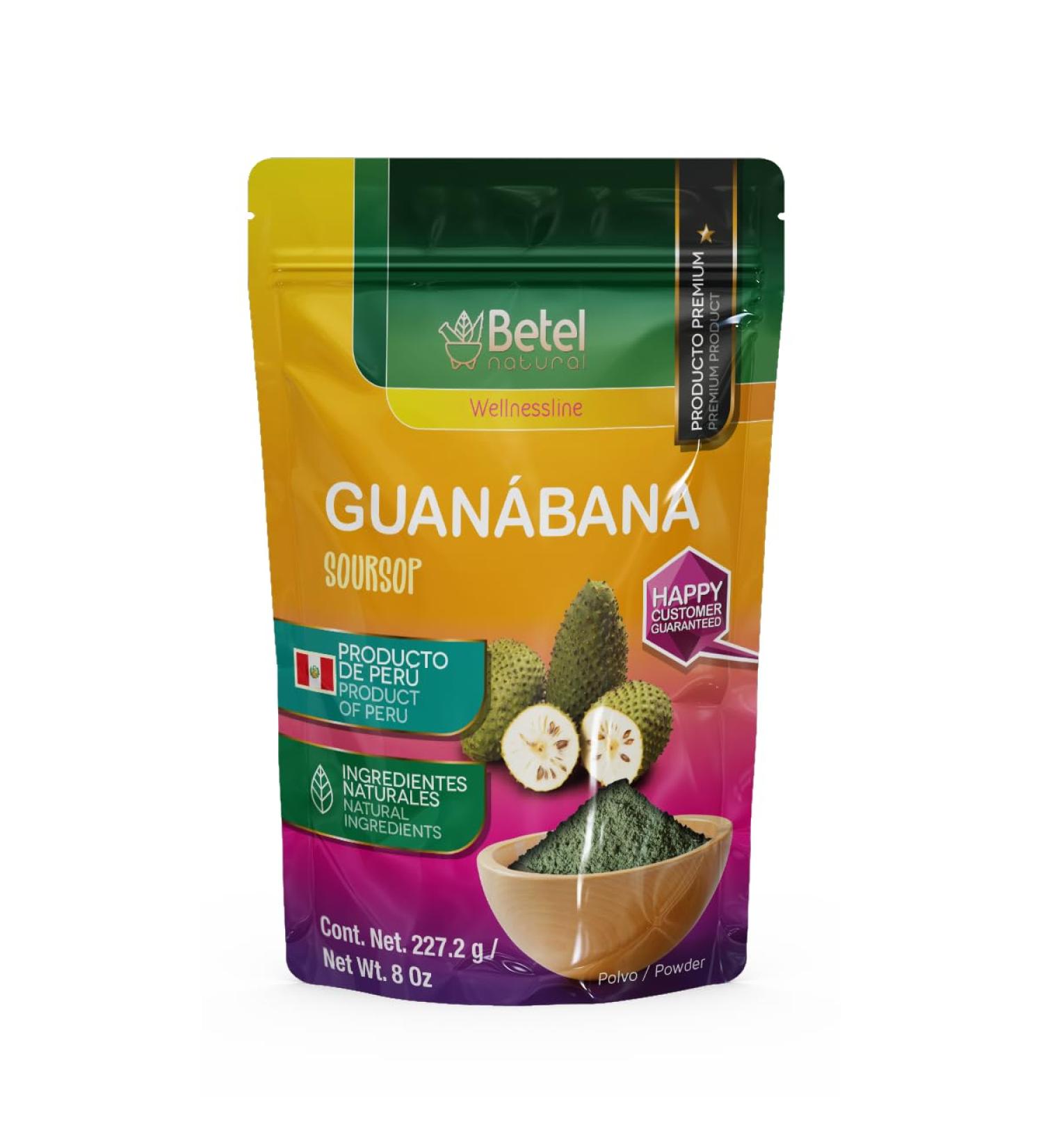 Betel Natural Premium Guanabana Graviola Powder Naturally Rich in Flavonoids - 8 Oz
