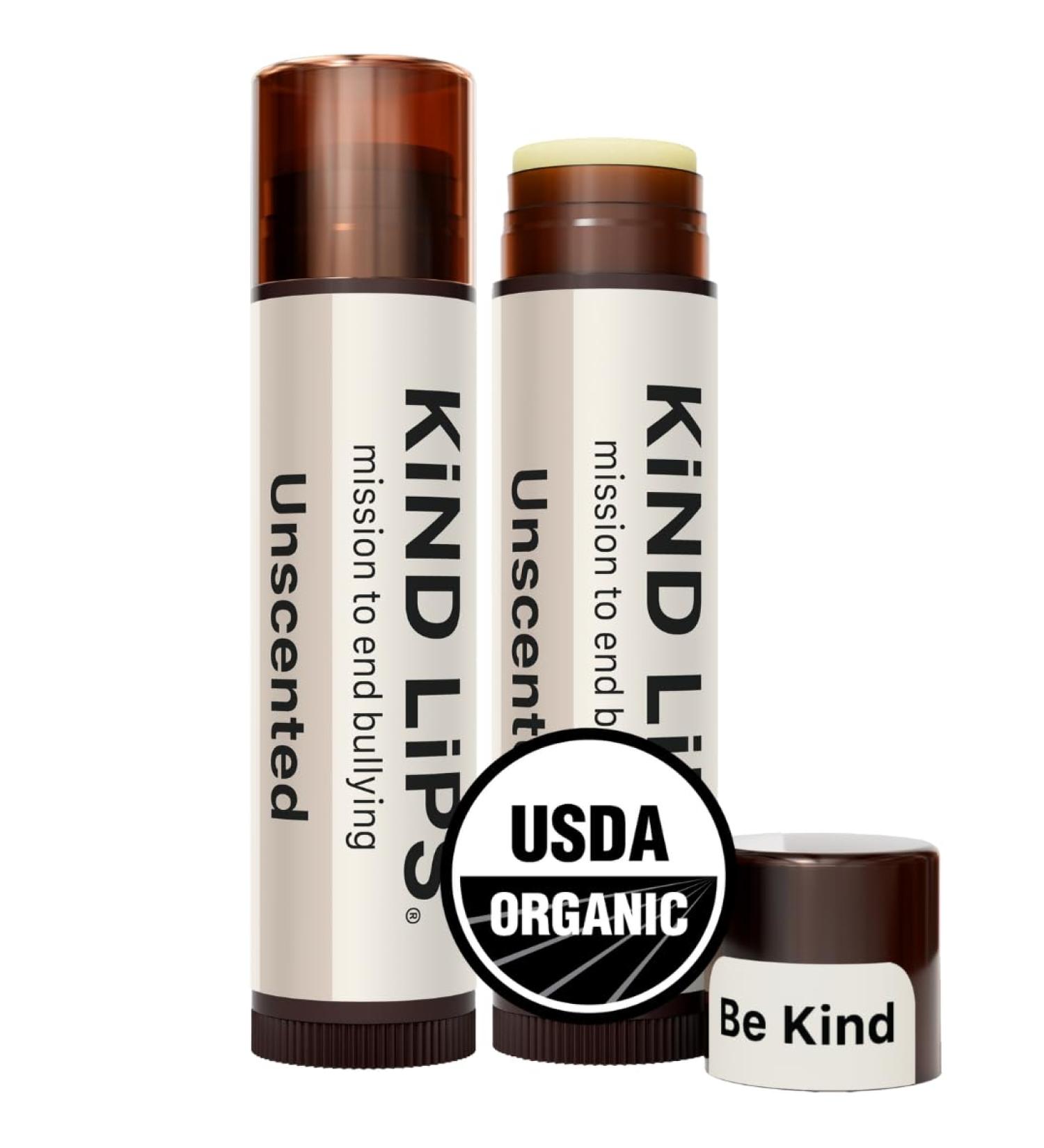 Kind Lips Unscented Organic Lip Balm Fragrance Free Unflavored Natural Moisturizing Lip Care 2 Pack Unscented 1 Count (Pack of 2) - Buy Online on GoSupps.com