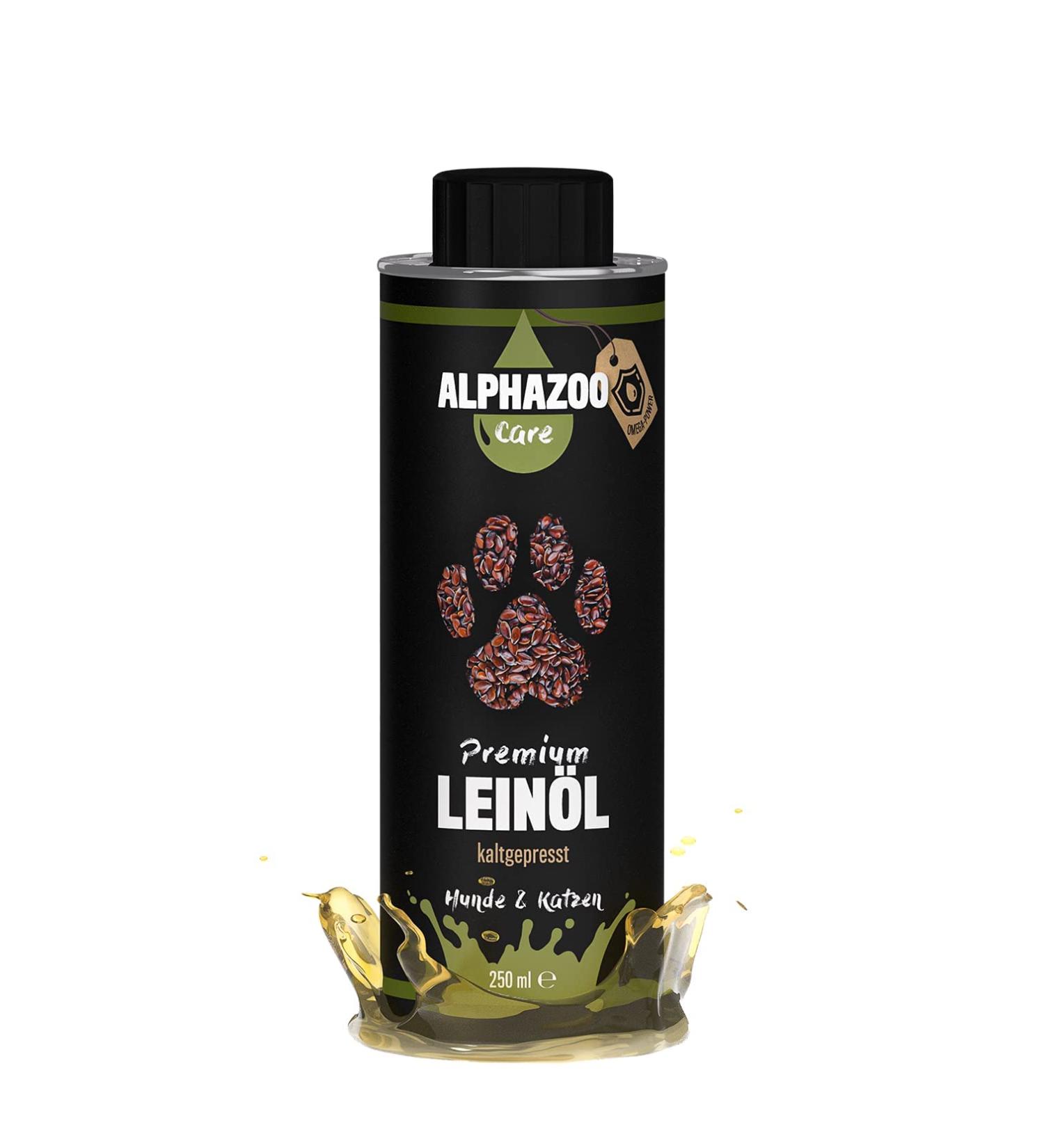 Alphazoo Premium Linseed Oil for Dogs Cats & Rodents - Cold-Pressed Omega-3 & Omega-6 250ml | Fur Care & Digestion - Buy Online on GoSupps.com