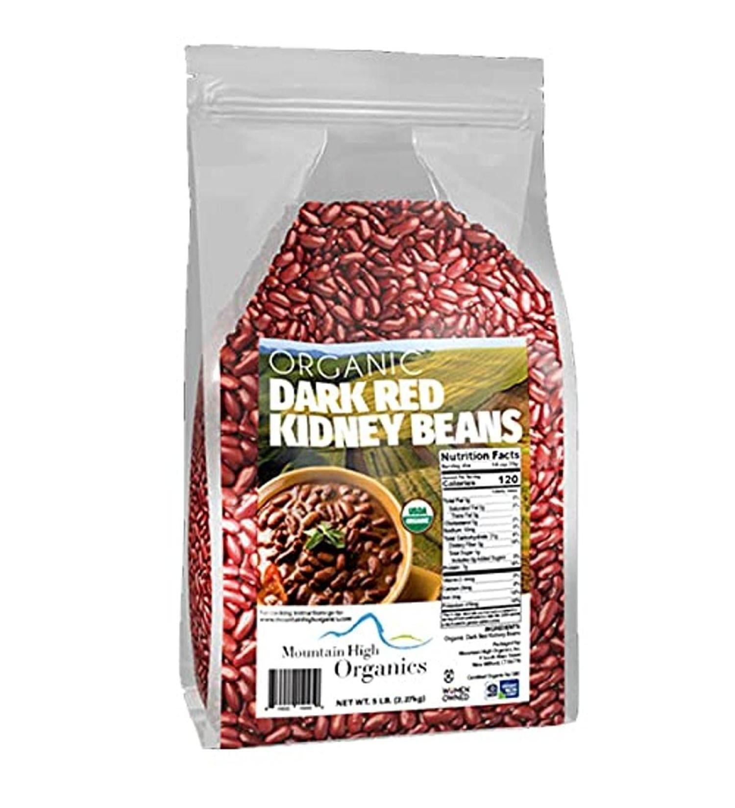Mountain High Organics Dark Red Kidney Beans - Certified Organic 1.5LB Bag - Buy Online on GoSupps.com